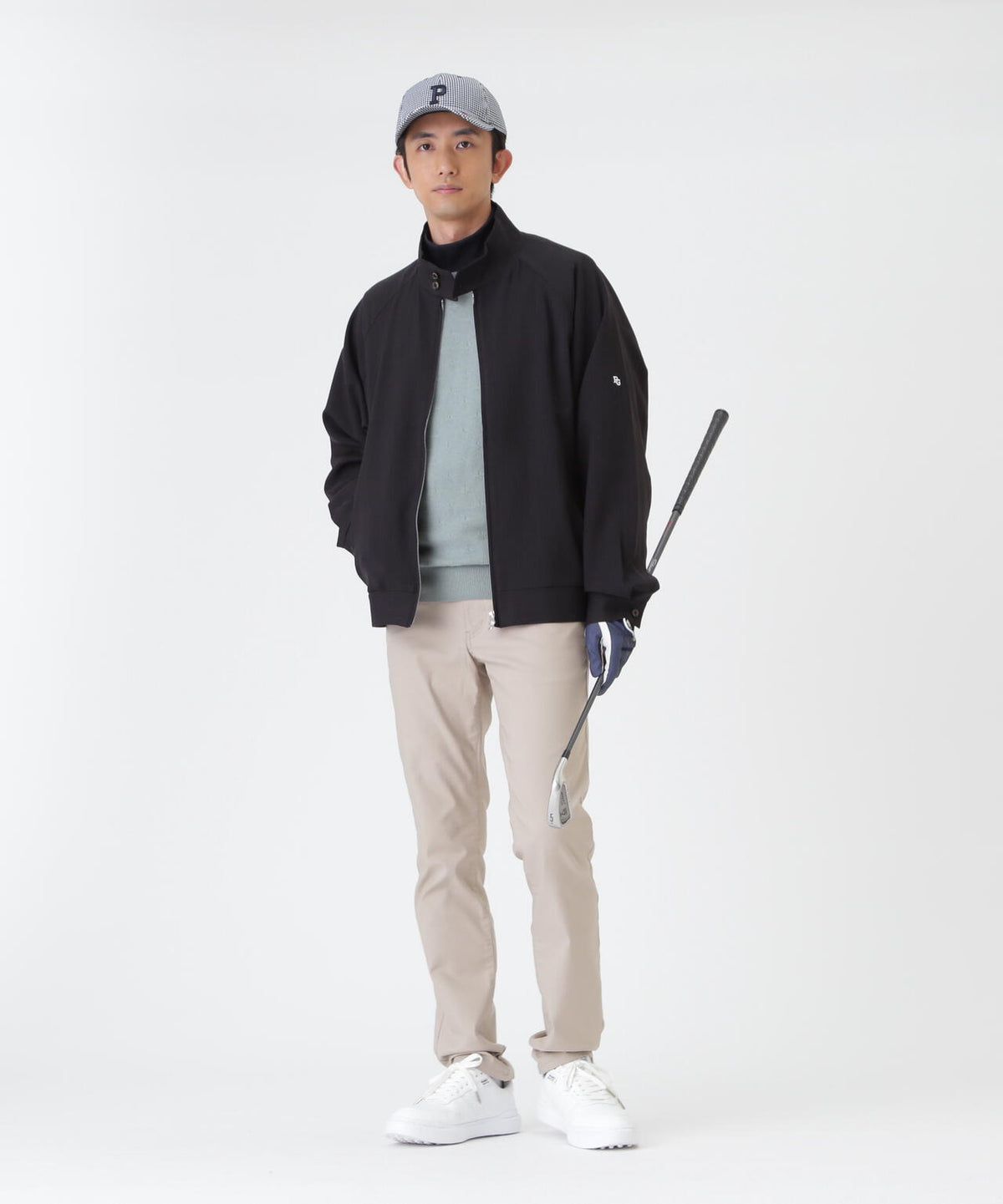 ウーリーノブルゾン <ブラックピンストライプ柄> (MENS)