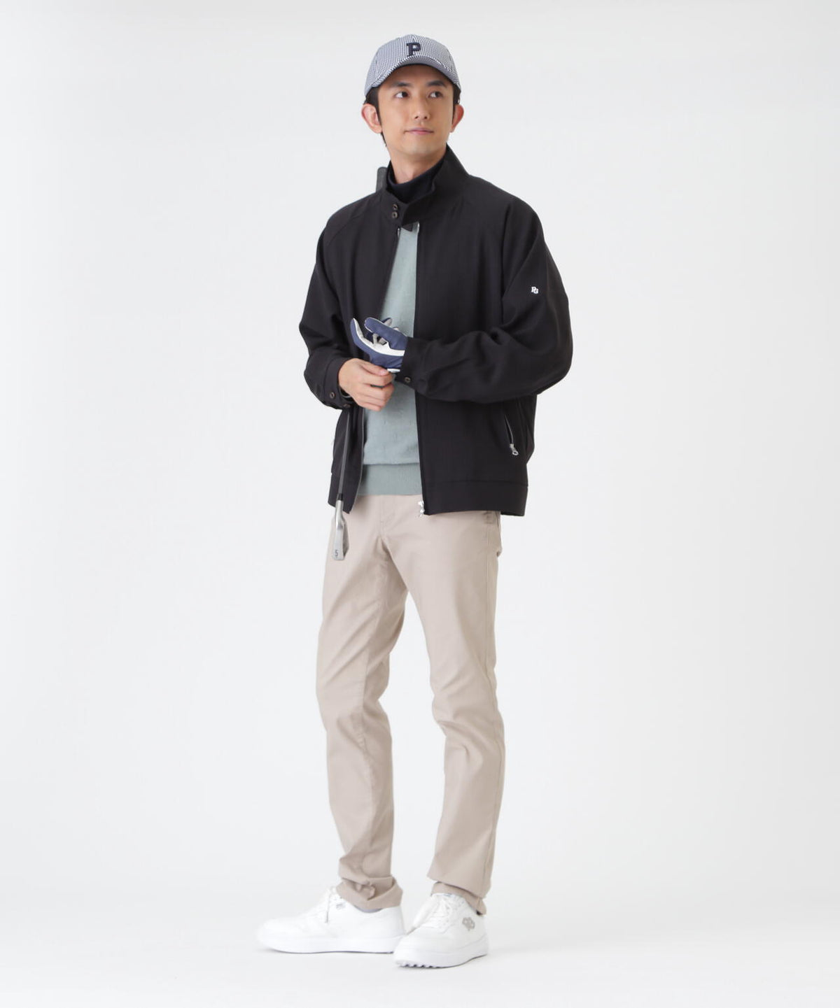 ウーリーノブルゾン <ブラックピンストライプ柄> (MENS)