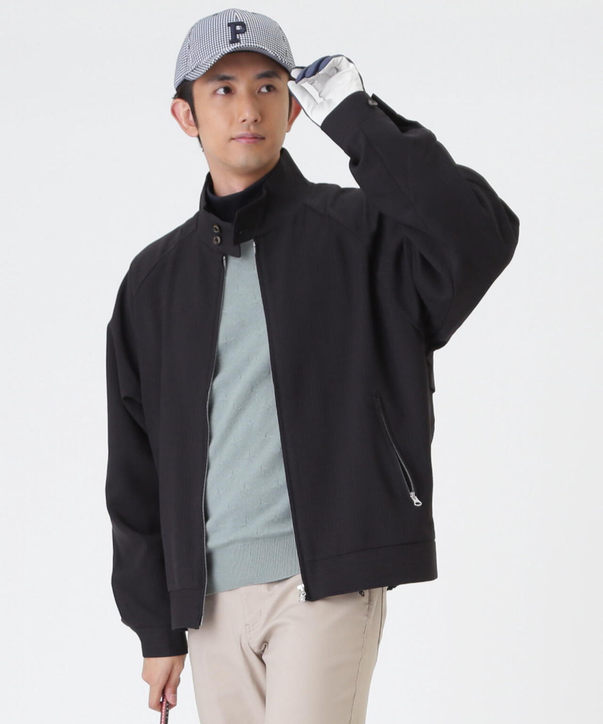 ウーリーノブルゾン <ブラックピンストライプ柄> (MENS)