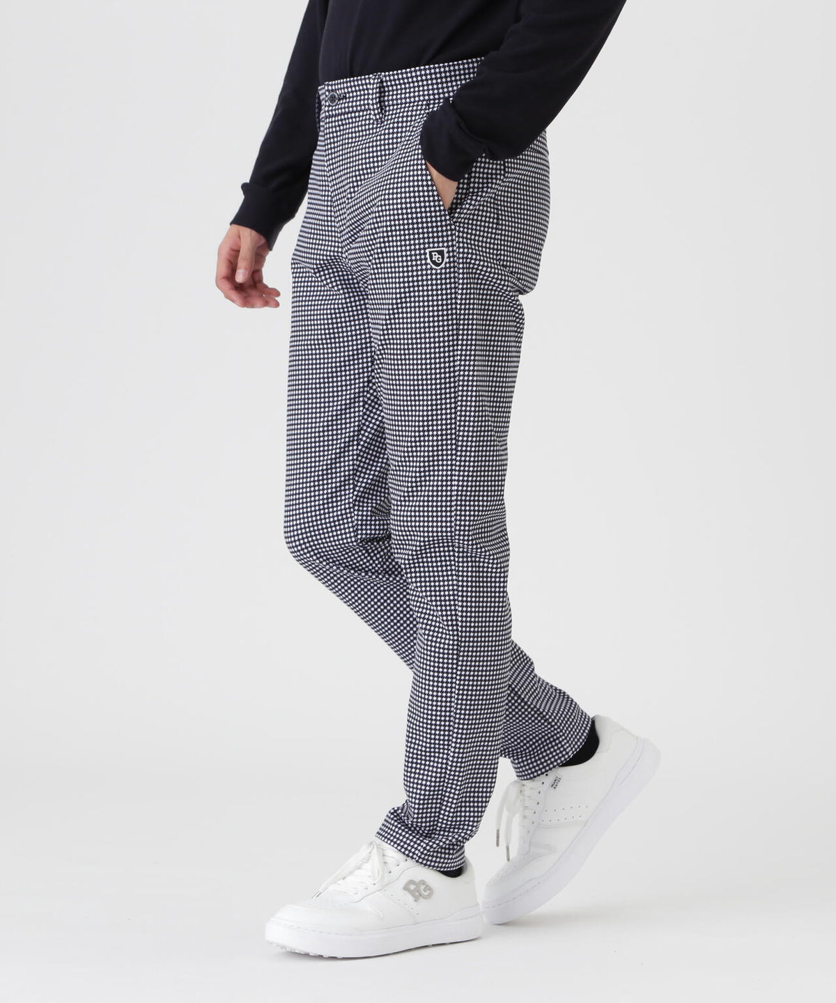 キラ星千鳥柄Peハイマルチストレッチカルゼ5ポケットパンツ (MENS)