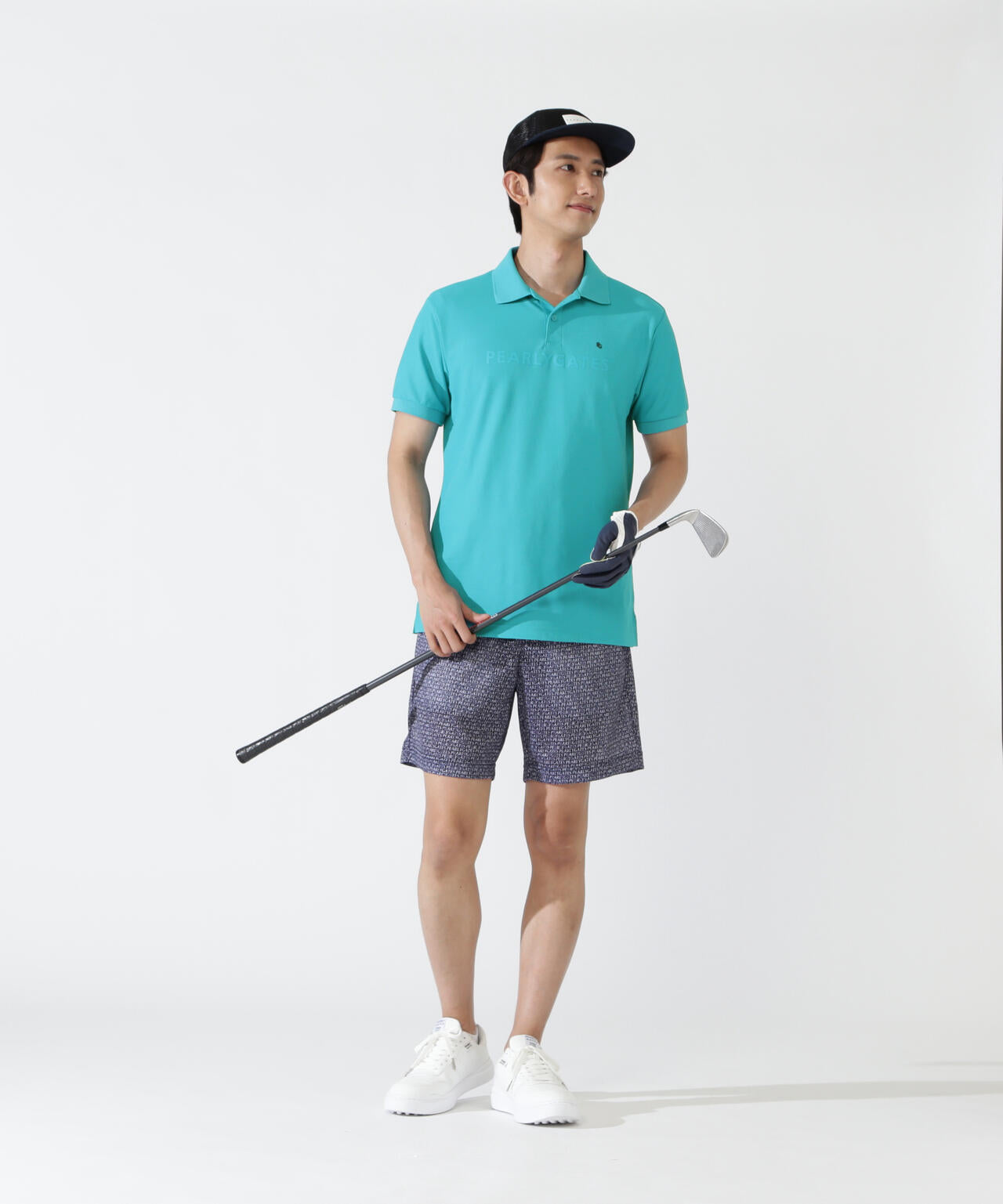 ランダムロゴ柄KAZEメッシュショートパンツ