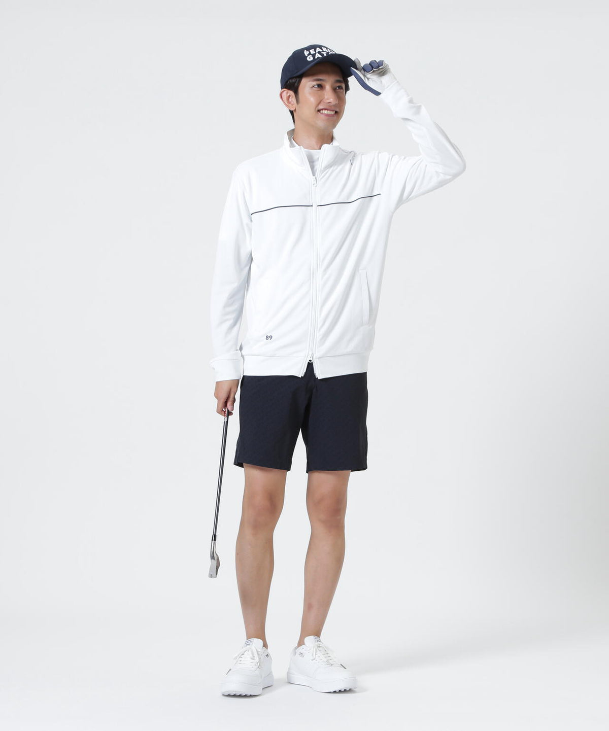 ナイロンストレッチKAZEショートパンツ <ロゴ総柄>