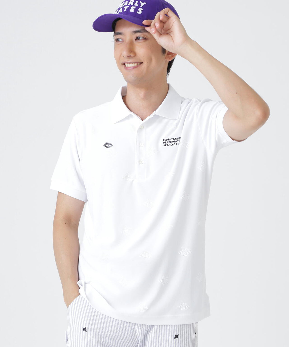 メッシュジャガード半袖ポロシャツ (MENS)