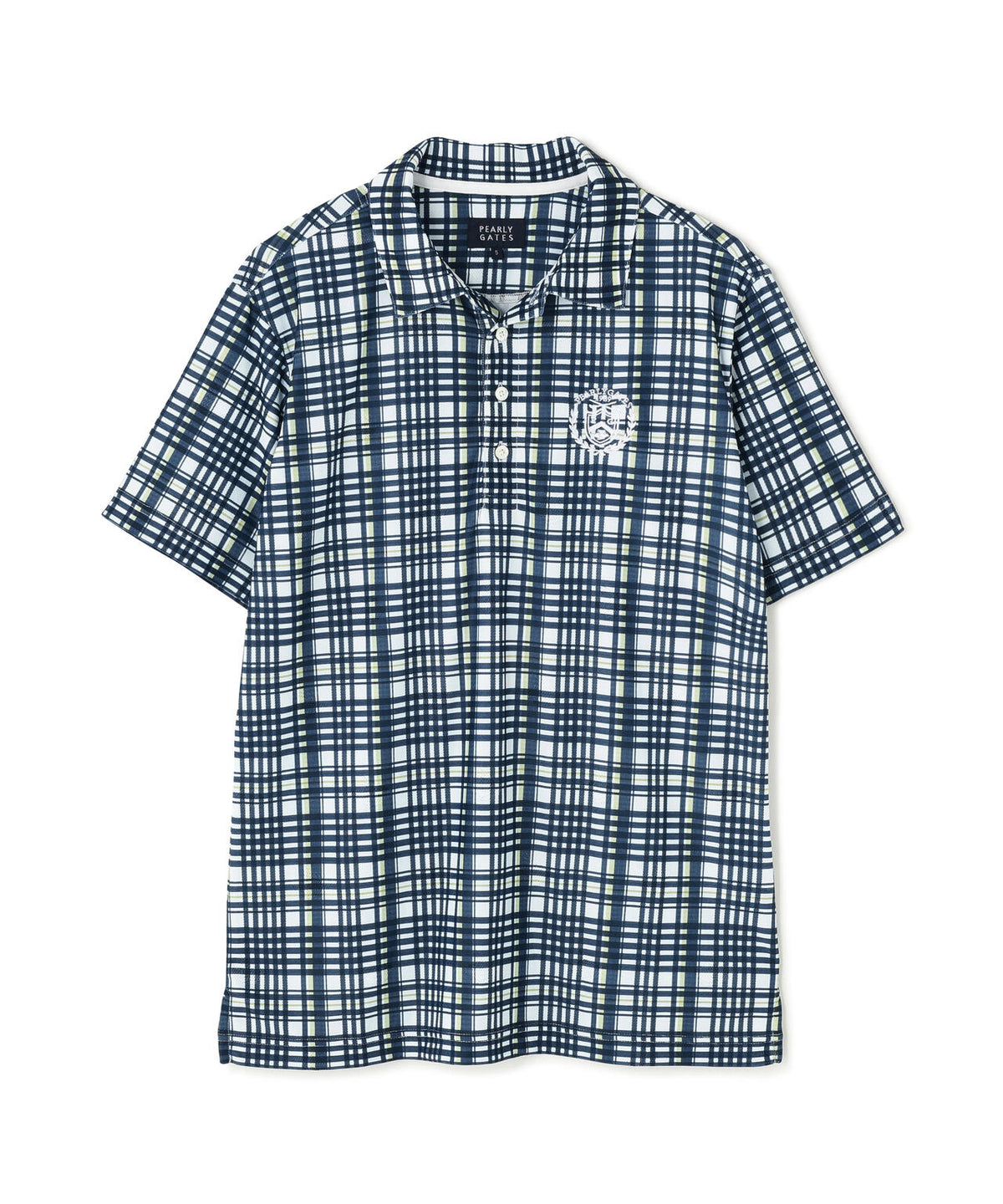 メッシュジャガード半袖ポロシャツ <チェック柄> (MENS)