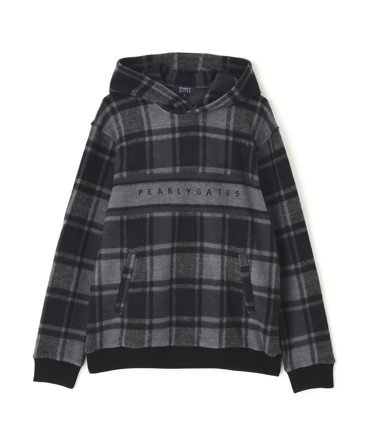 タータンチェック柄/星ジャガード柄 WJQモッサー起毛フーディプルオーバー (MENS)