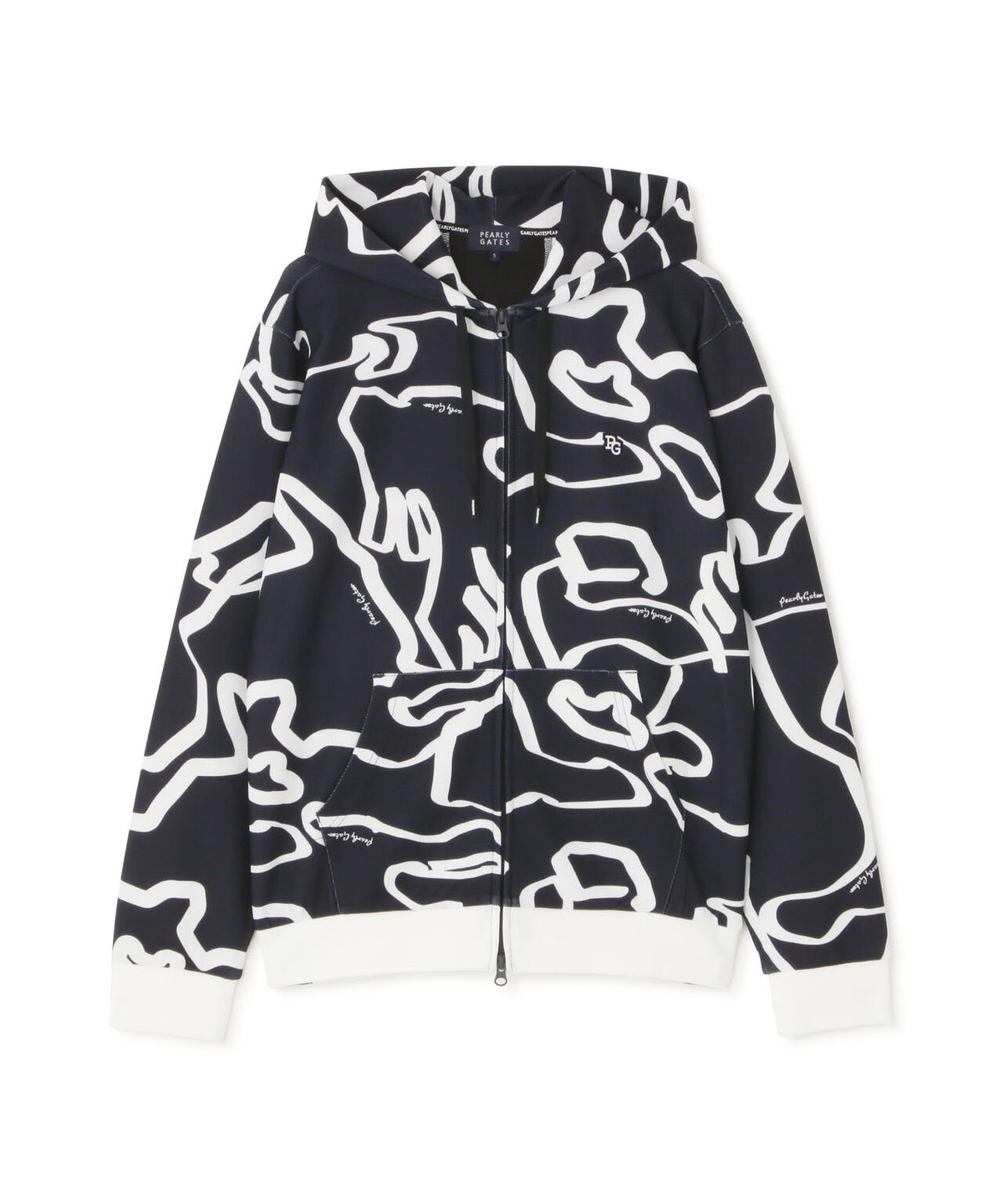 Wハニカムストレッチフルジップフーディ <変形ウサギ柄> (MENS)