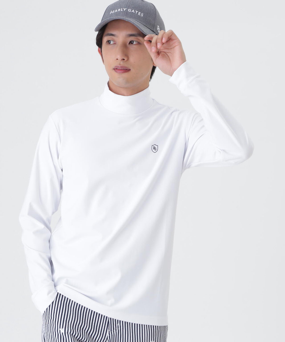 トゥルーボーテトリコットストレッチ長袖ハイネックカットソー (MENS)