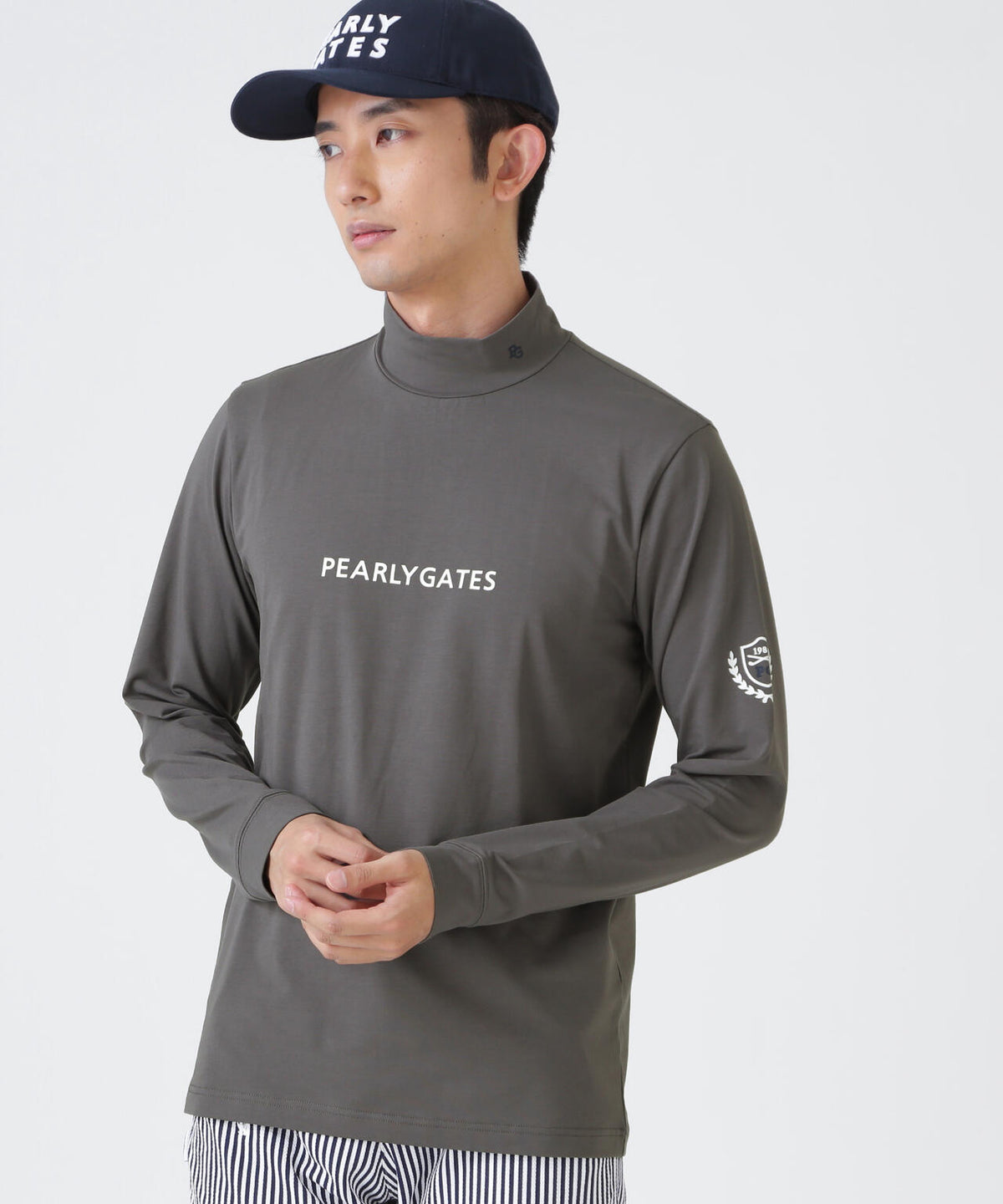 スーピマベア天長袖ハイネックカットソー (MENS)