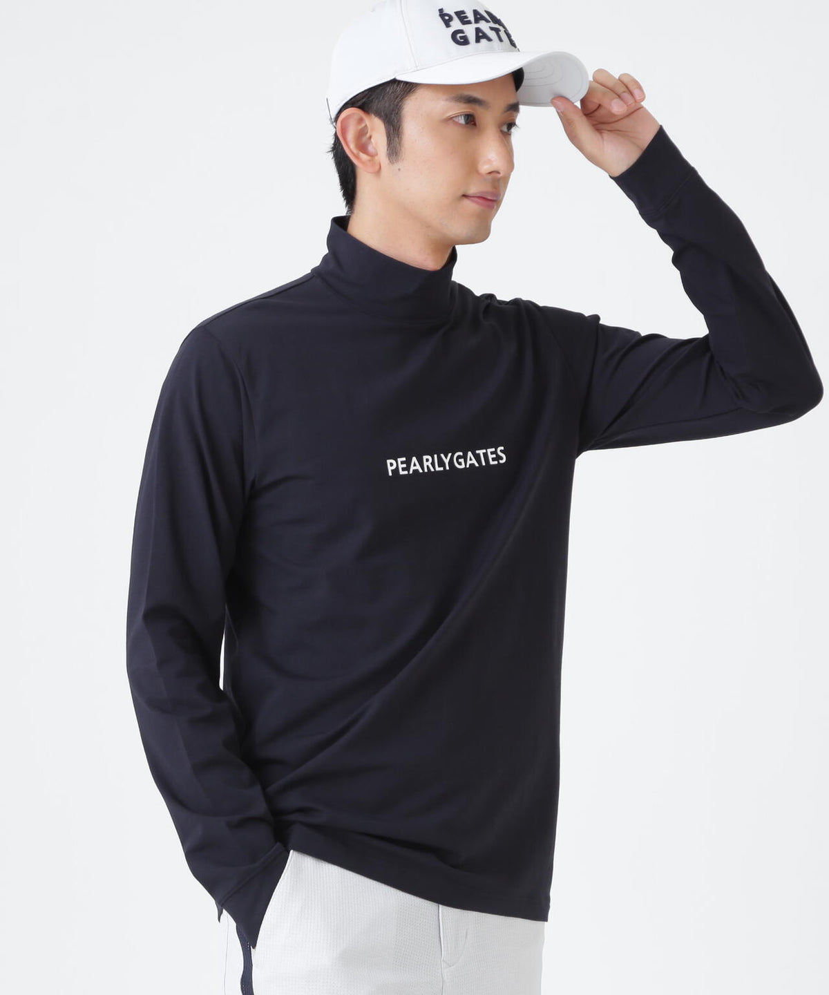 スーピマベア天長袖ハイネックカットソー (MENS)