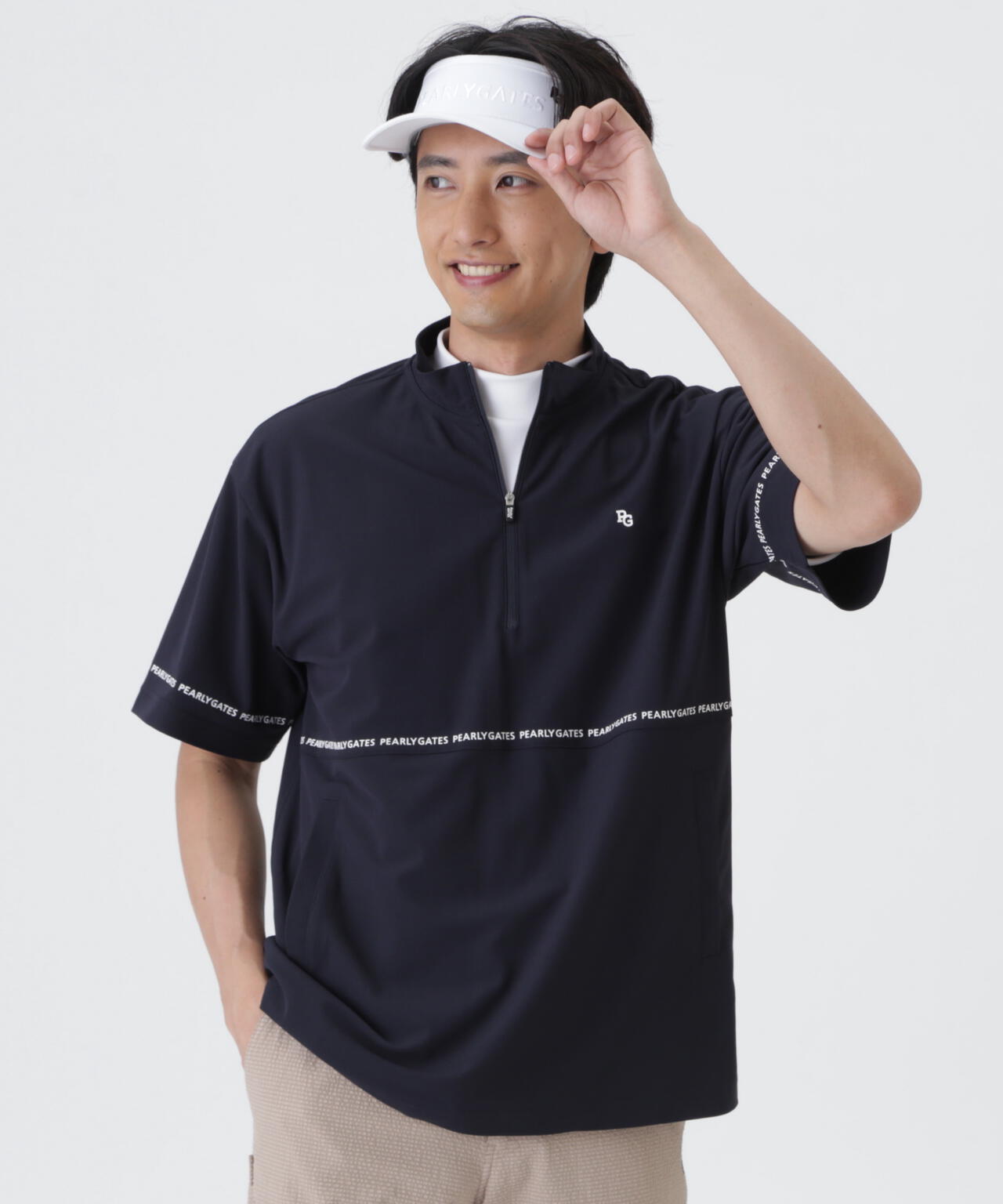 レイブロック裏カノコ半袖ハーフジップカットソー