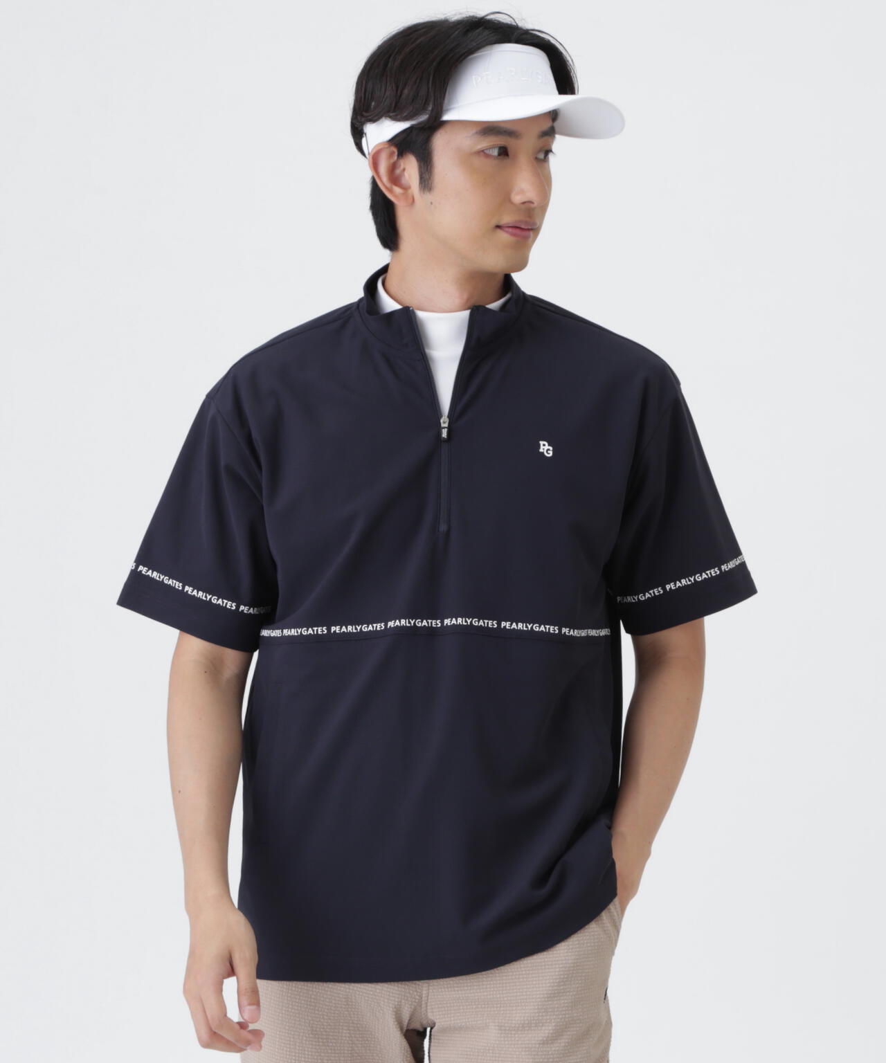 レイブロック裏カノコ半袖ハーフジップカットソー