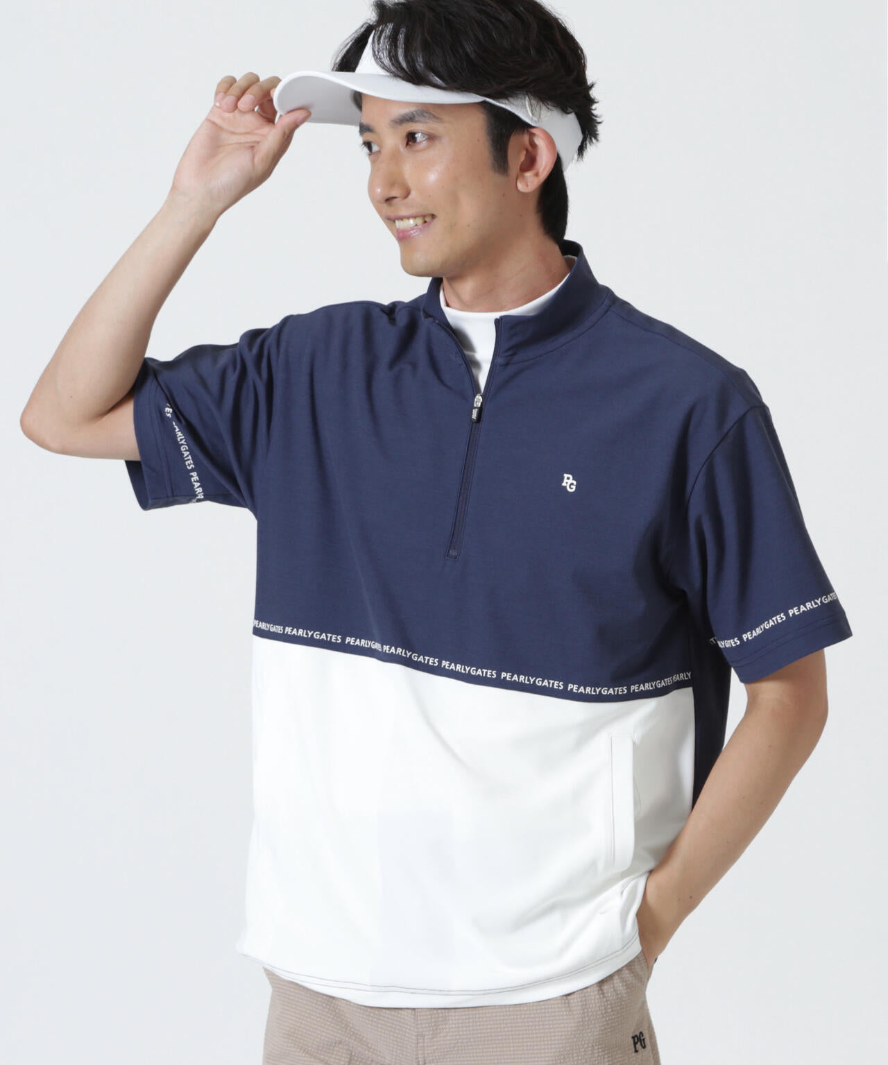 レイブロック裏カノコ半袖ハーフジップカットソー