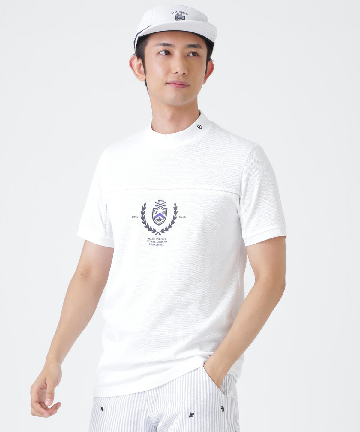 2WAYトリコット半袖ハイネックカットソー (MENS)