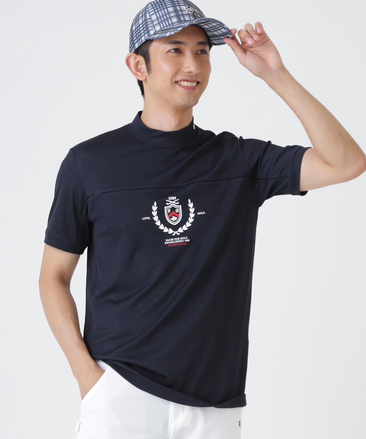2WAYトリコット半袖ハイネックカットソー (MENS)