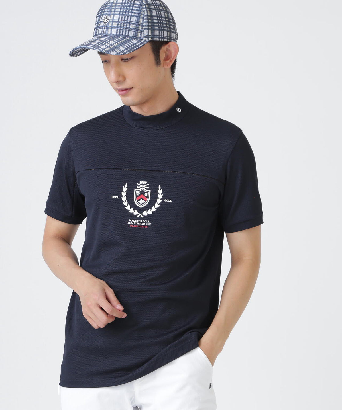 2WAYトリコット半袖ハイネックカットソー (MENS)