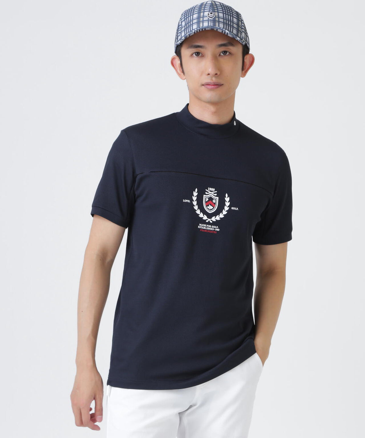 2WAYトリコット半袖ハイネックカットソー (MENS)