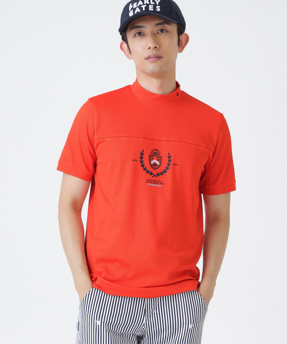 2WAYトリコット半袖ハイネックカットソー (MENS)