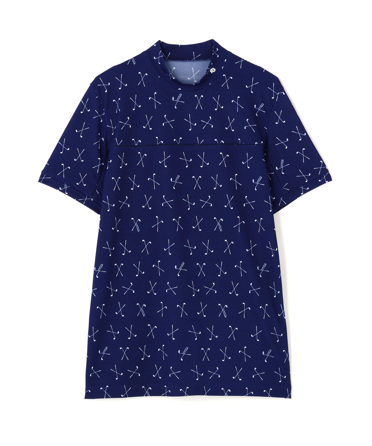 2WAYトリコット半袖ハイネックカットソー <ゴルフクラブ柄> (MENS)