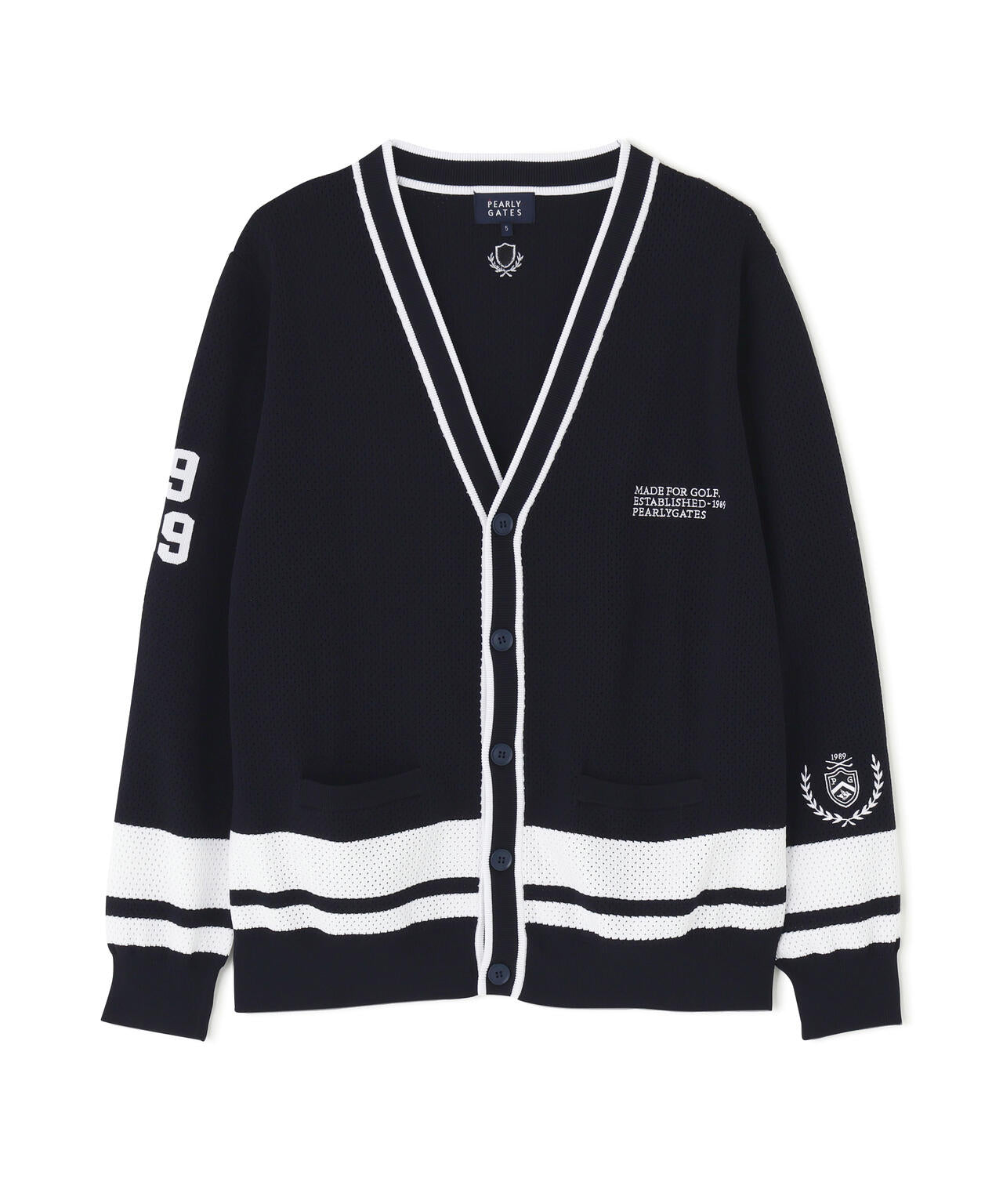 12GVネックニットカーディガン <メッシュ柄> (MENS)