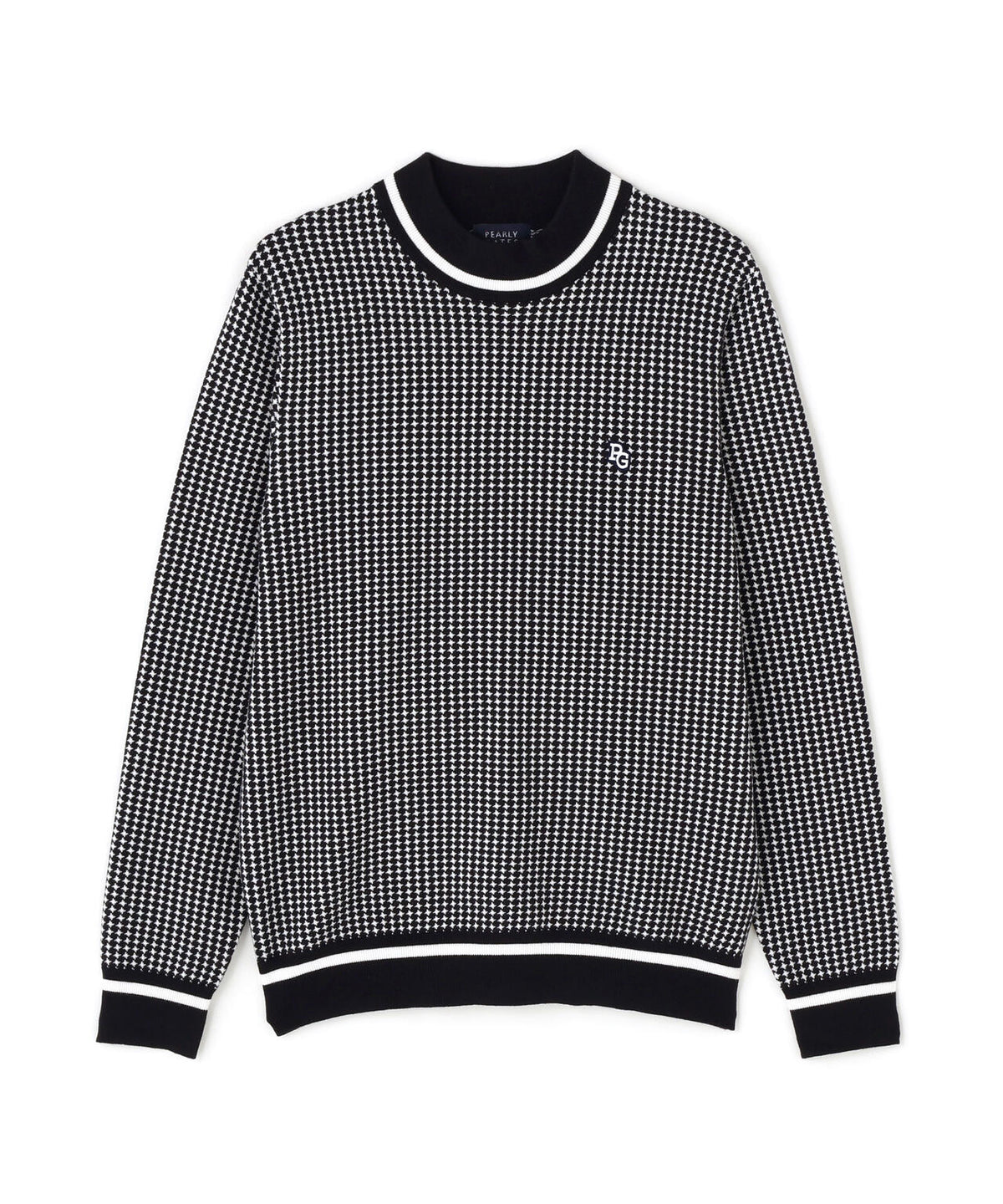 14G天竺カシミヤタッチモックネックニットプルオーバー <手裏剣千鳥> (MENS)