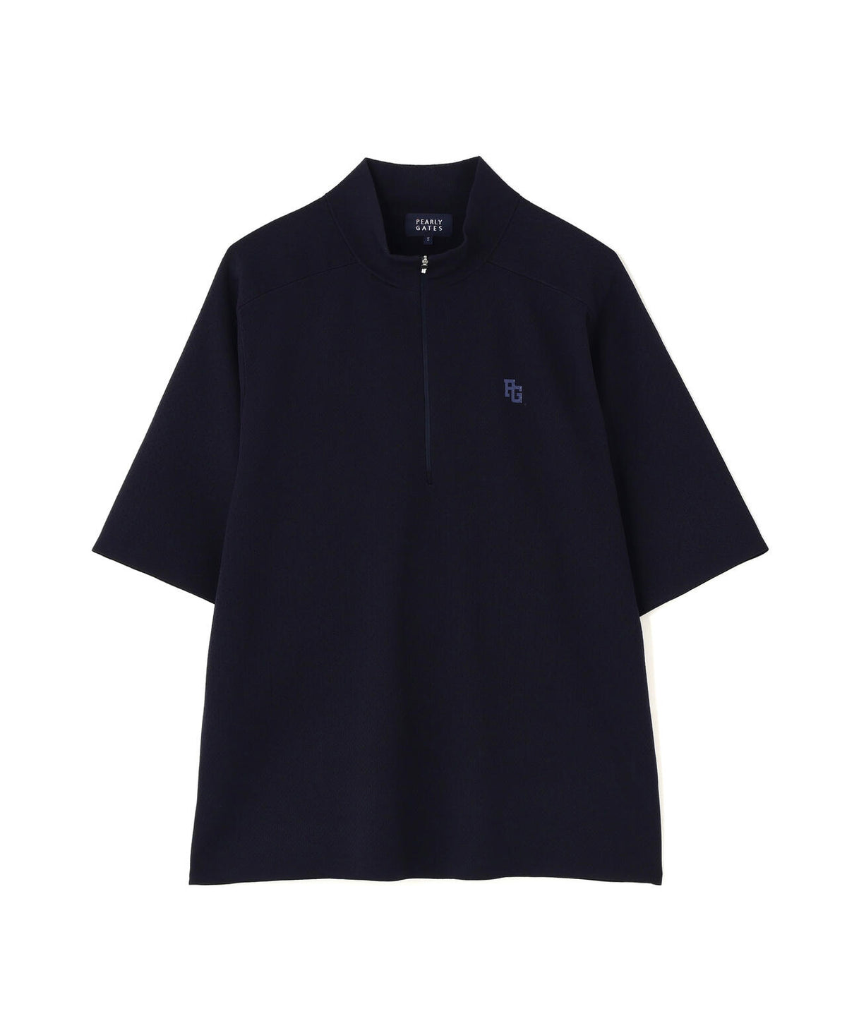 16GメッシュWJQ半袖ハーフジップニットプルオーバー (MENS)