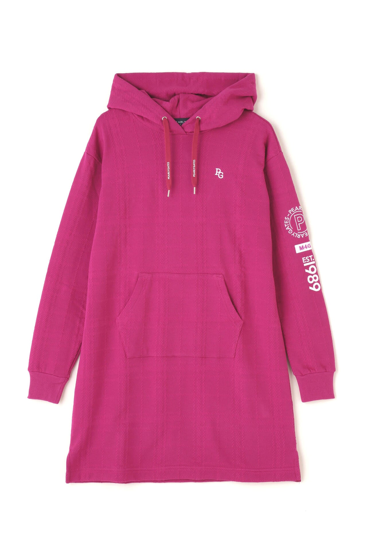 コットン裏毛ジャガード フーディワンピース