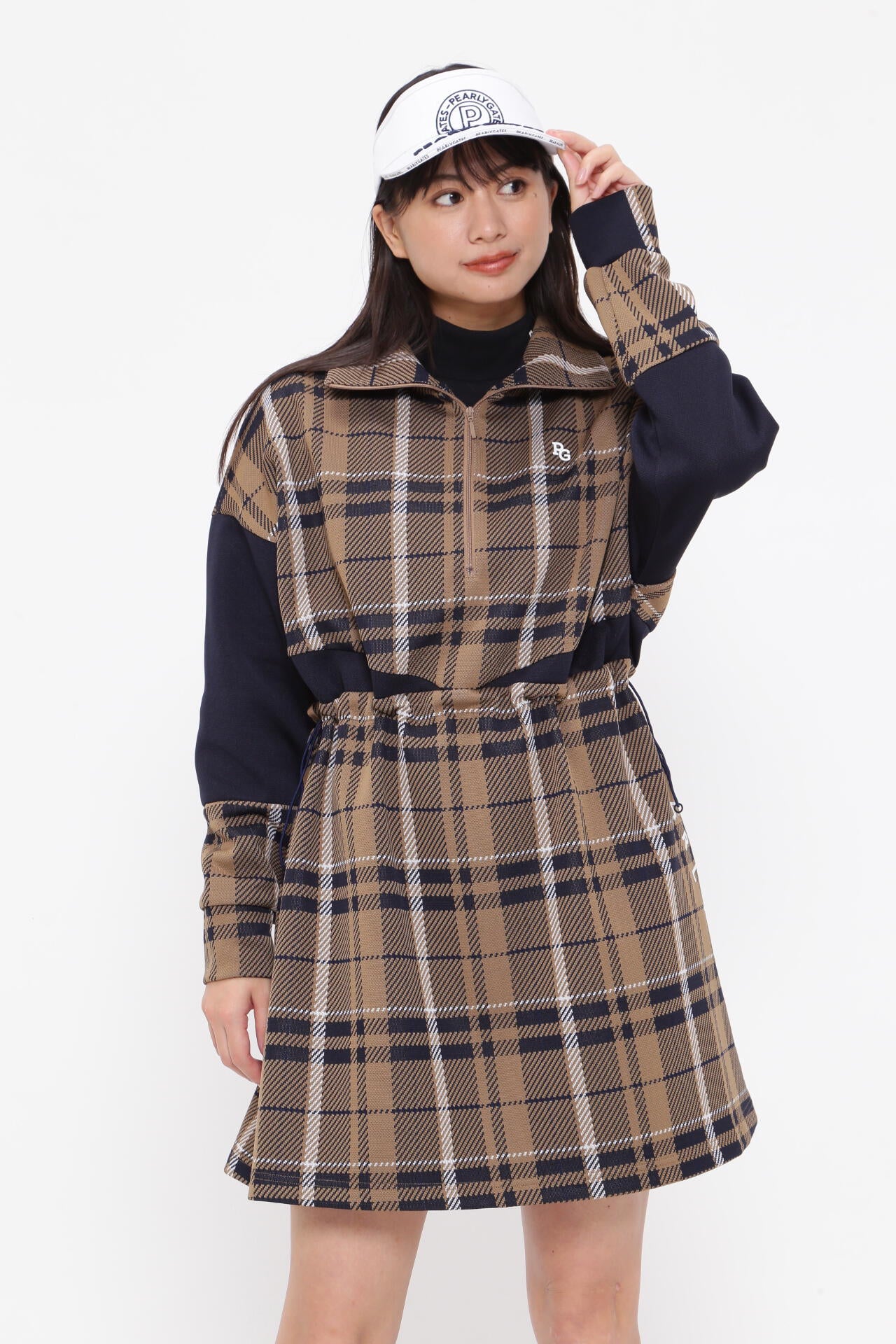 Wジャガード ワンピース <CHECKシリーズ>