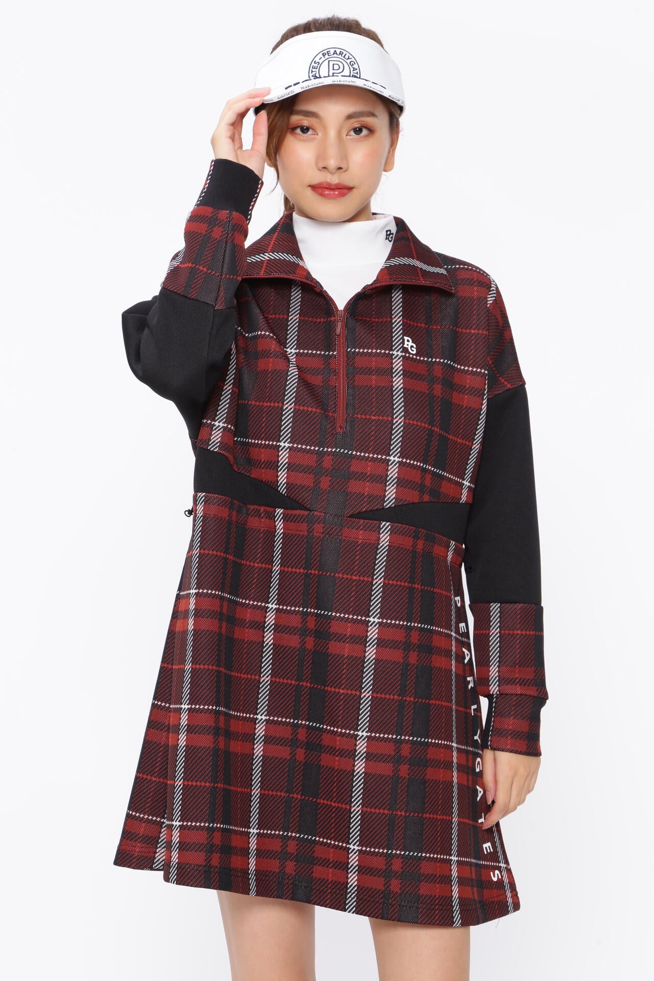 Wジャガード ワンピース <CHECKシリーズ>