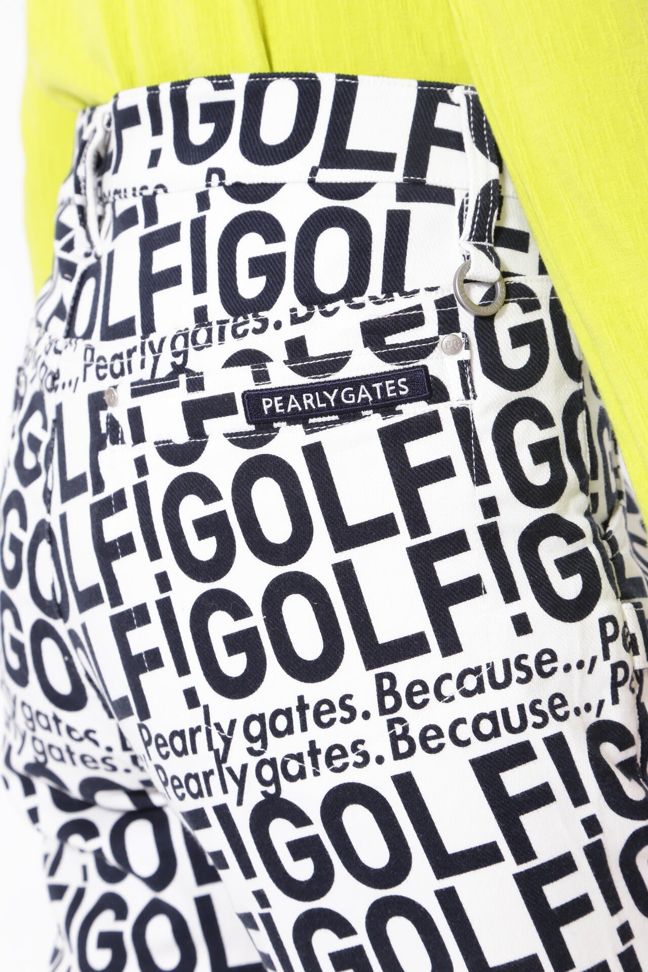 GOLF柄 (大) コットンストレッチカルゼ表ピーチ 5ポケットパンツ <GOLFロゴ>