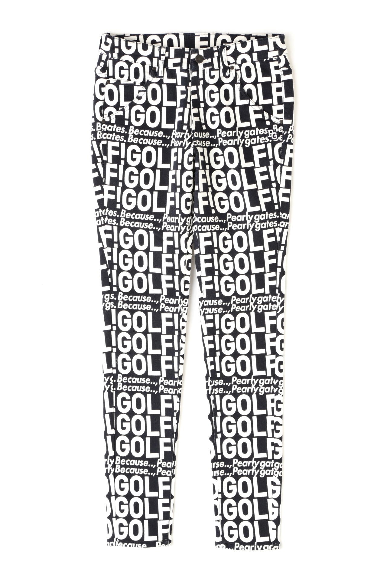GOLF柄 (大) コットンストレッチカルゼ表ピーチ 5ポケットパンツ <GOLFロゴ>