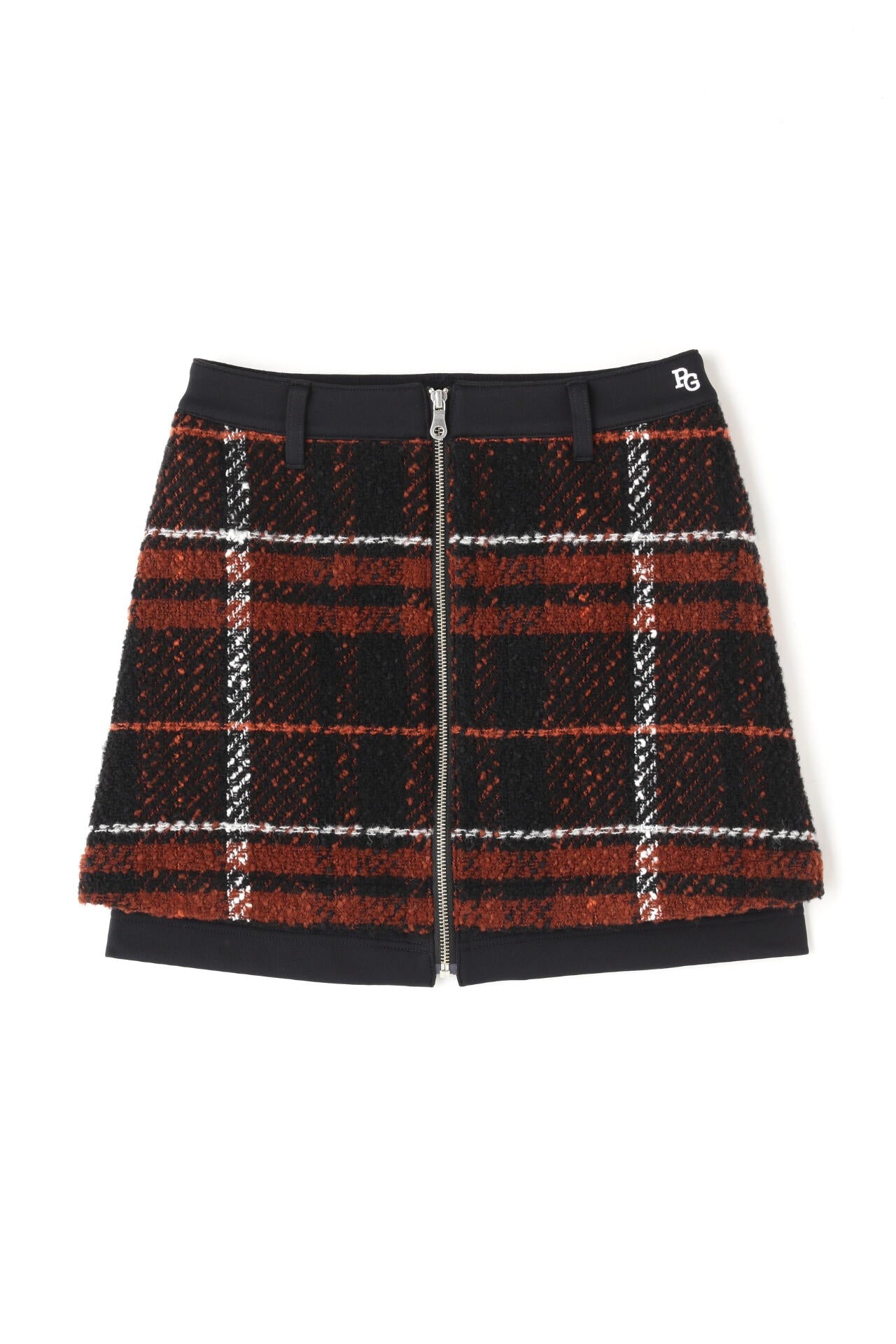 TEXBRIDニットライクハーフ×ロービングビッグチェック スカート <CHECKシリーズ>