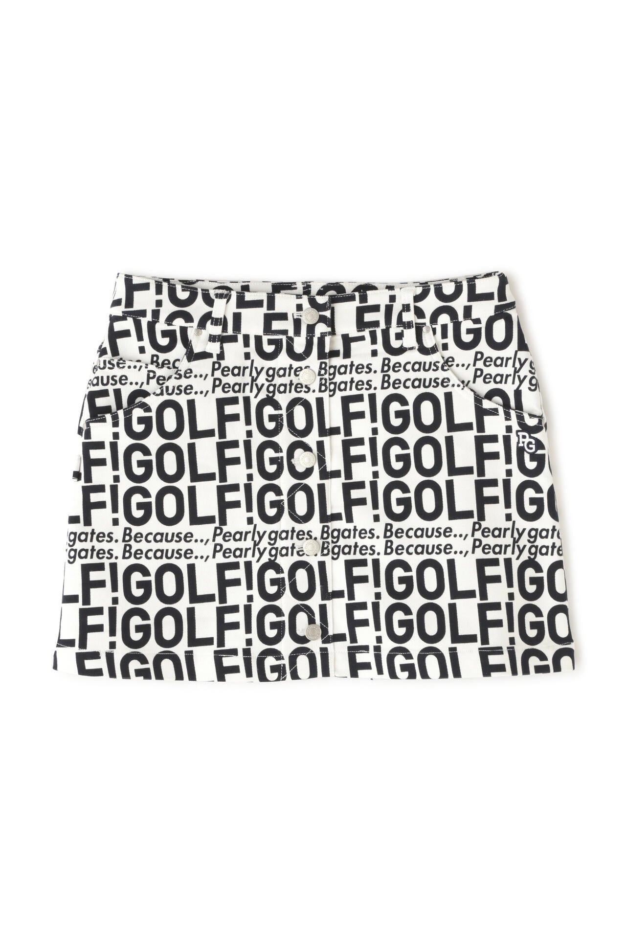 GOLF柄 (大) コットンストレッチカルゼ表ピーチ 5ポケットスカート <GOLFロゴ>