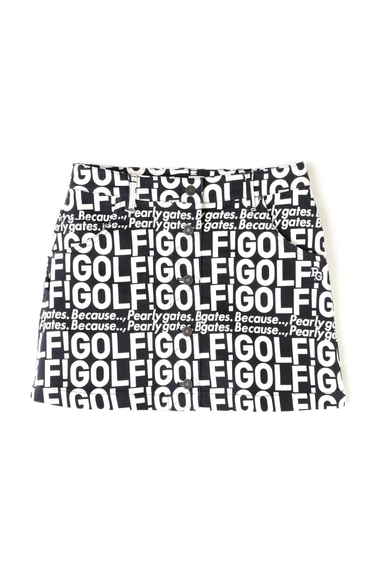 GOLF柄 (大) コットンストレッチカルゼ表ピーチ 5ポケットスカート <GOLFロゴ>