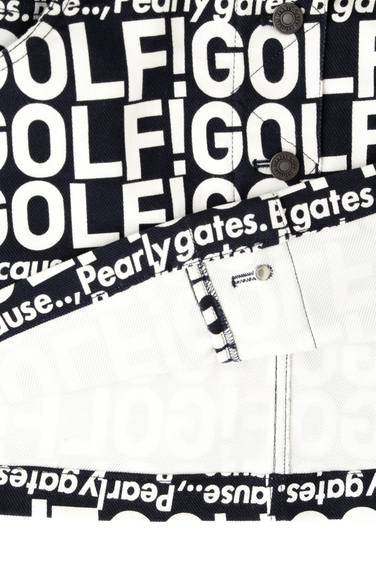 GOLF柄 (大) コットンストレッチカルゼ表ピーチ 5ポケットスカート <GOLFロゴ>
