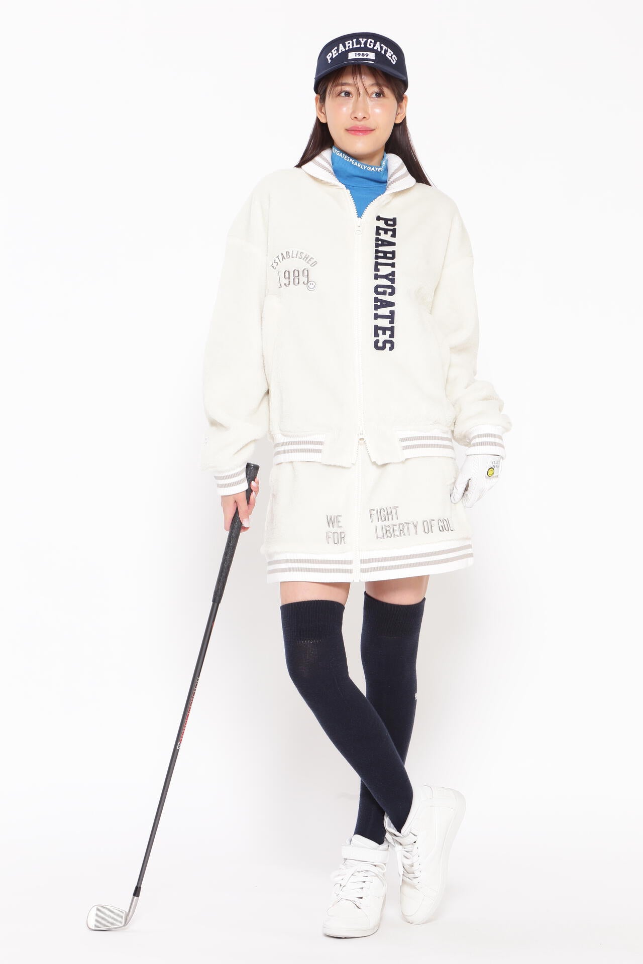アクリルポリエステルボア フロントジップスカート <カレッジロゴ>