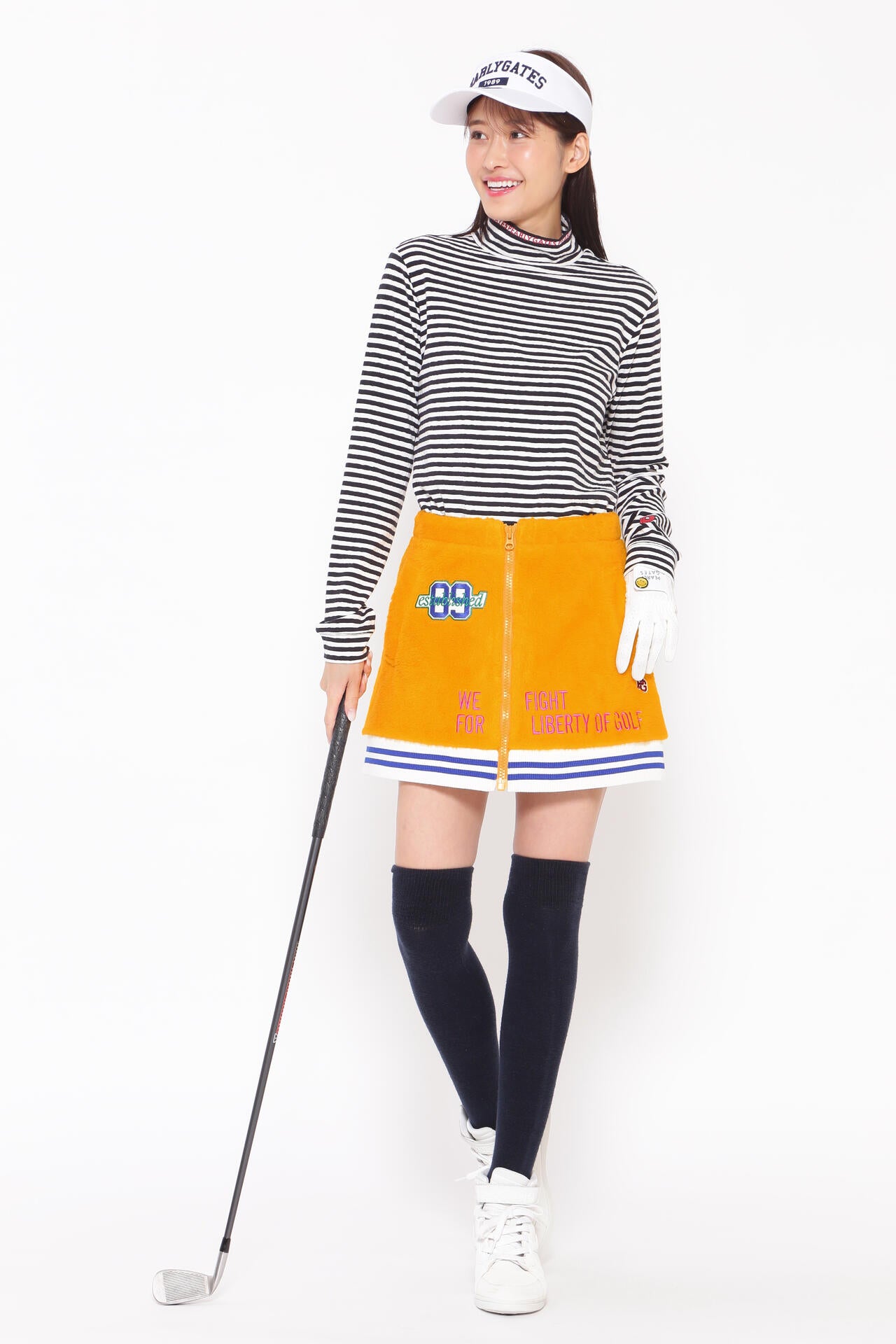 アクリルポリエステルボア フロントジップスカート <カレッジロゴ>
