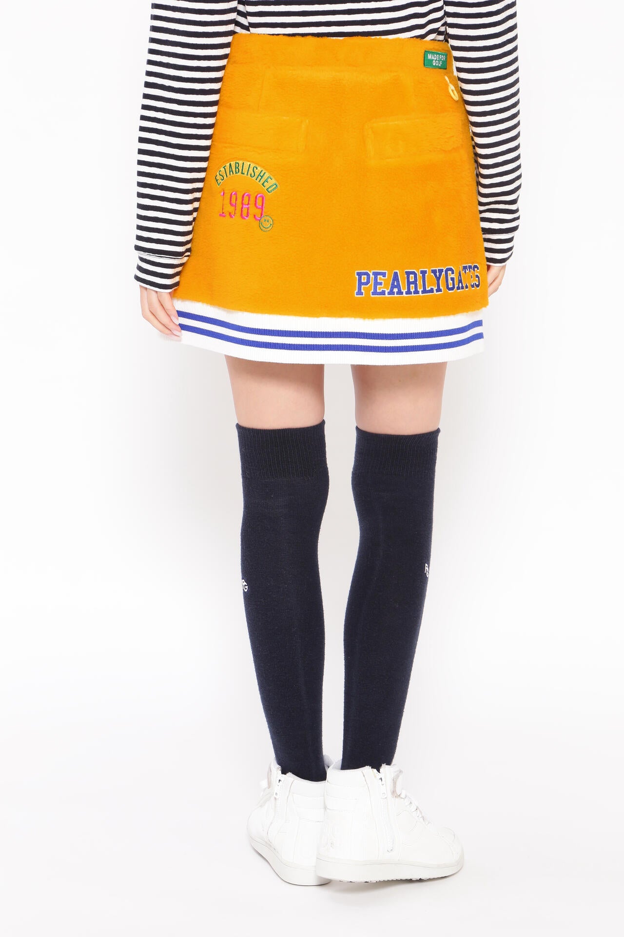 アクリルポリエステルボア フロントジップスカート <カレッジロゴ>