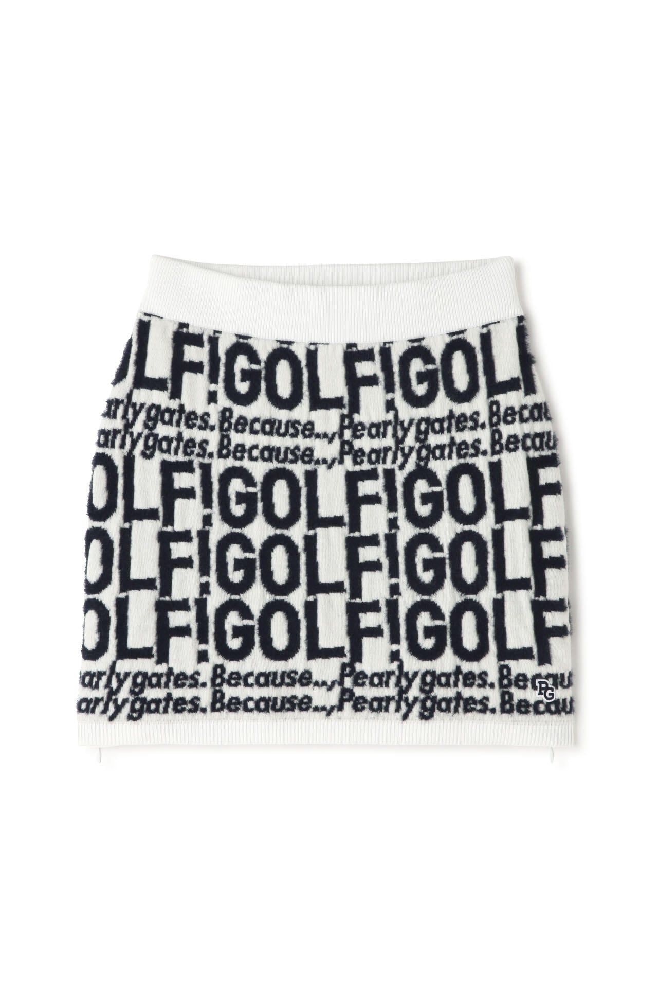 GOLF柄ジャガード ニットスカート <GOLFロゴ>