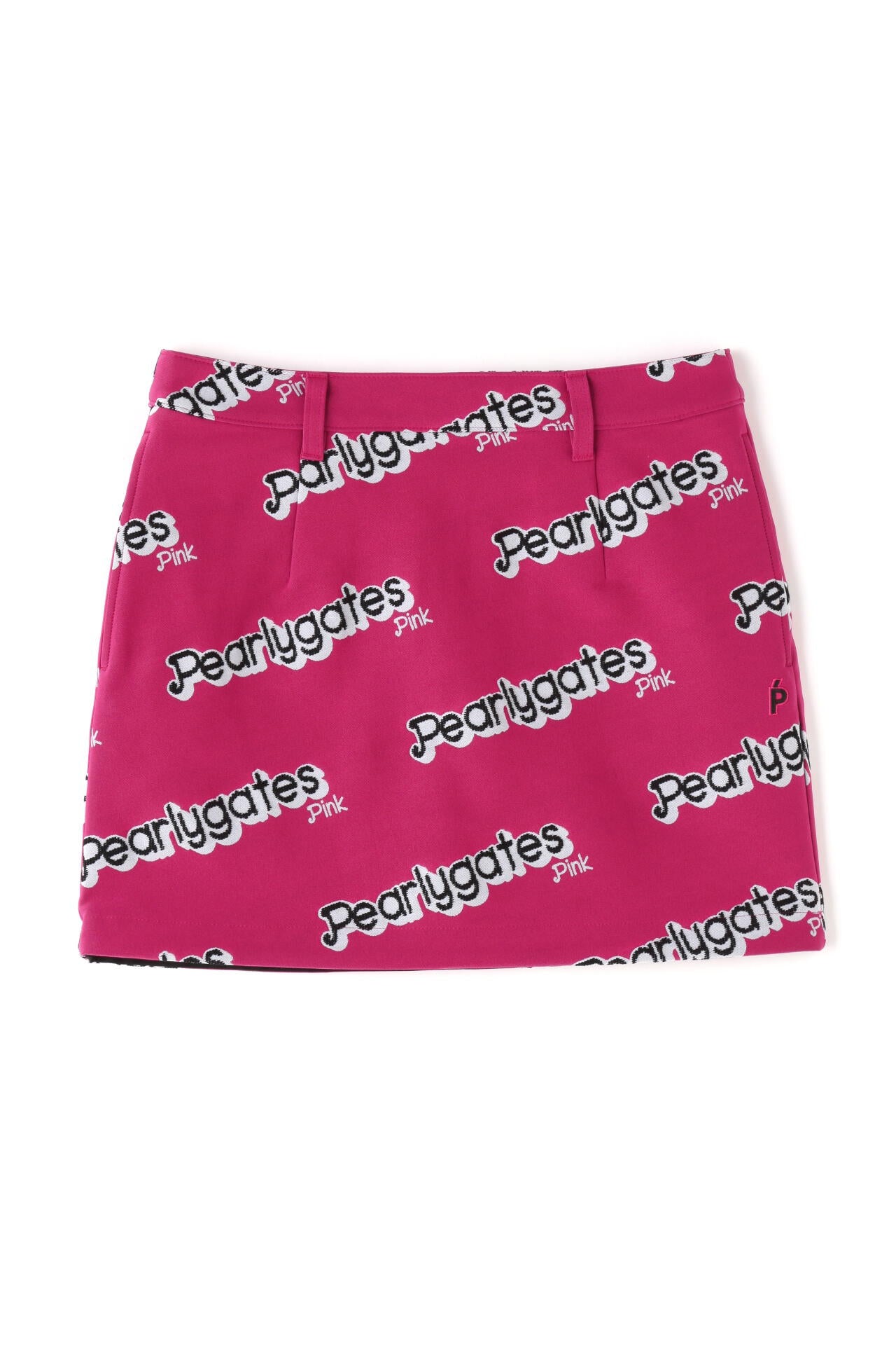 ポリエステルストレッチロゴジャガード スカート <Pink with BLACK>