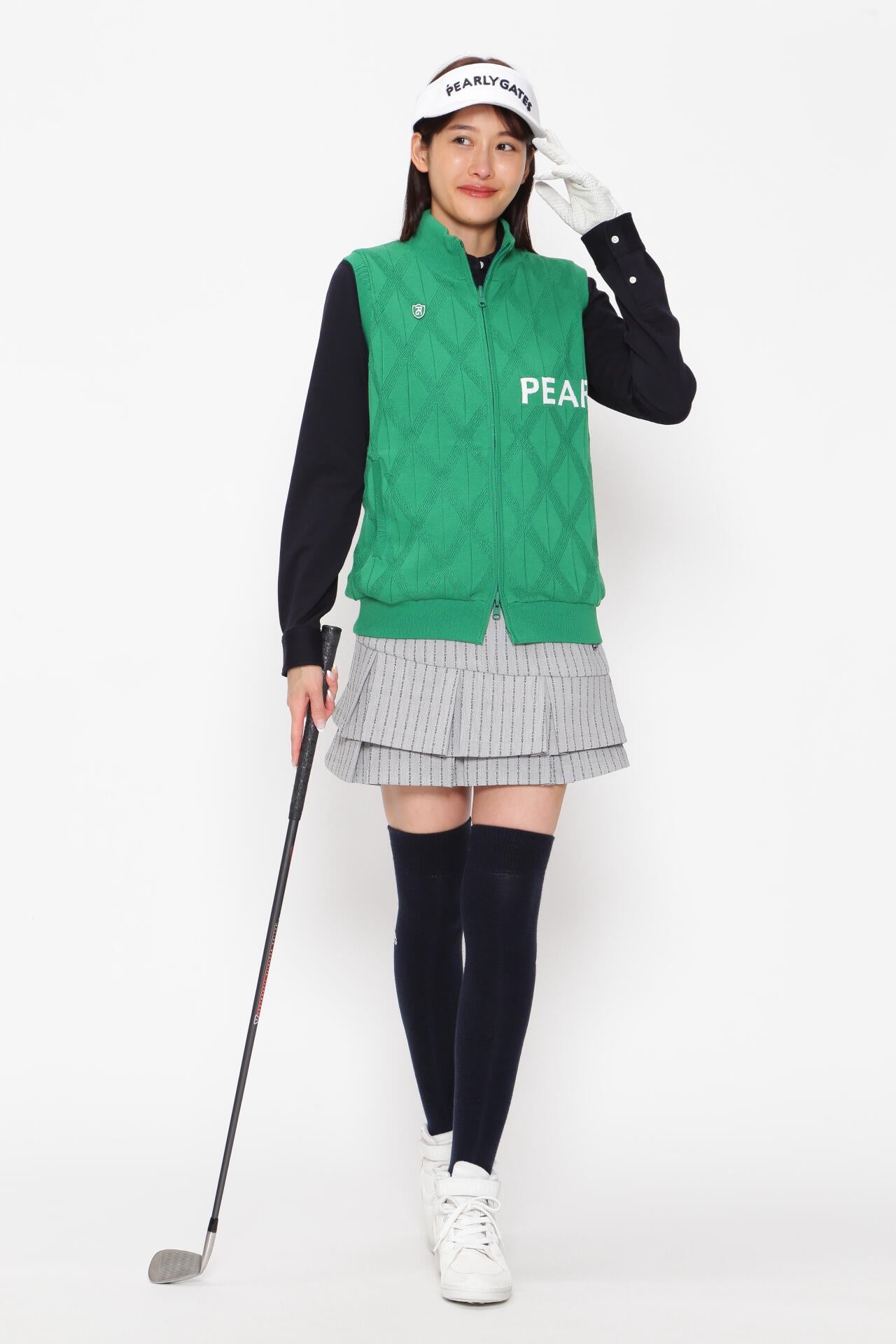 強ストレッチ スカート <PGロゴストライプ>