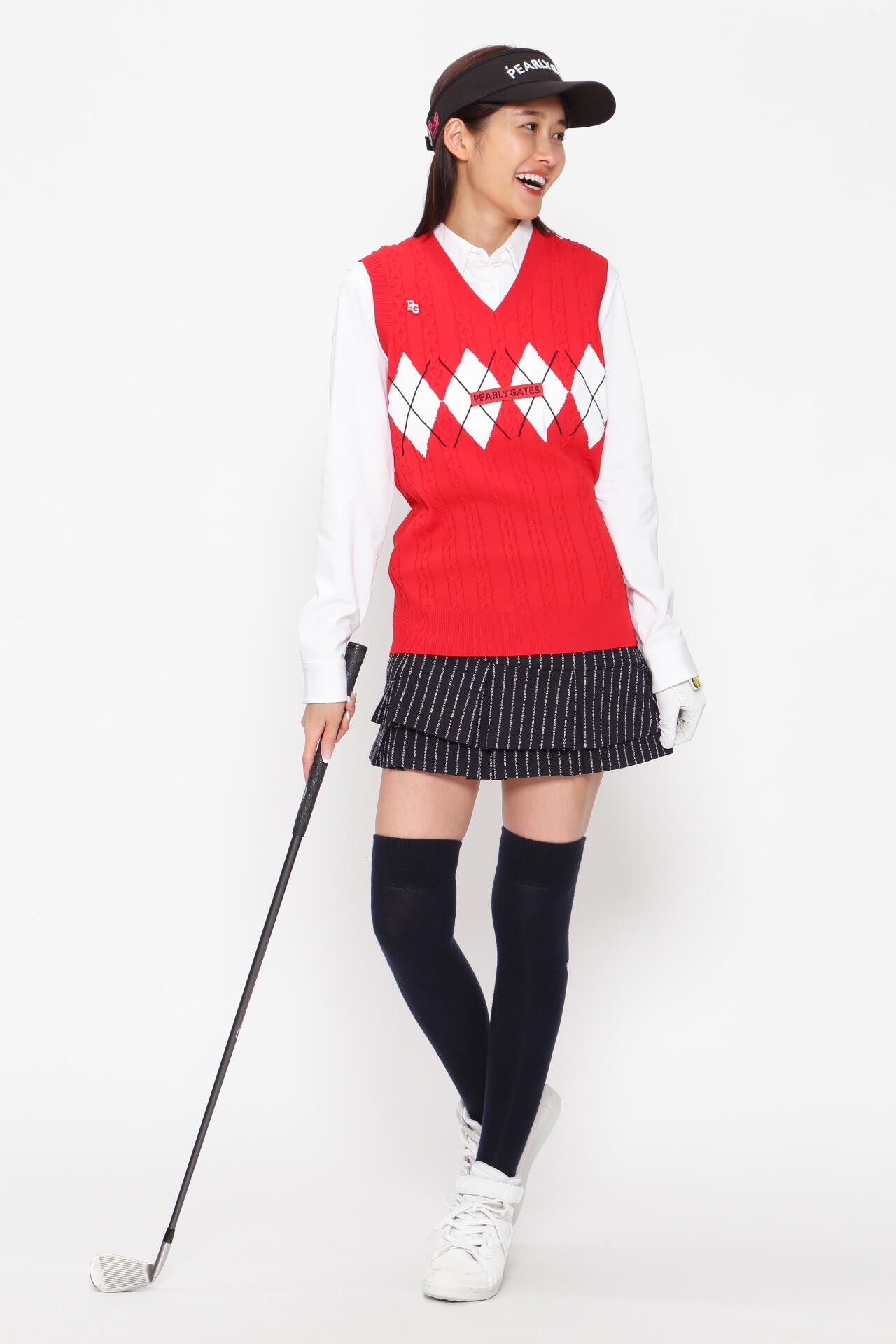強ストレッチ スカート <PGロゴストライプ>
