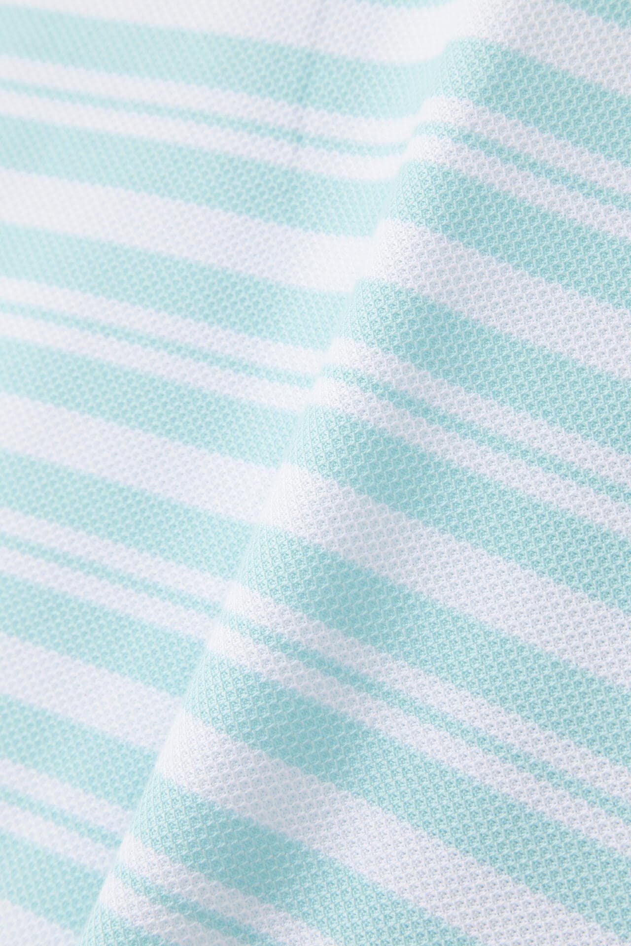 裏使いハニカムボーダー 半袖ポロシャツ