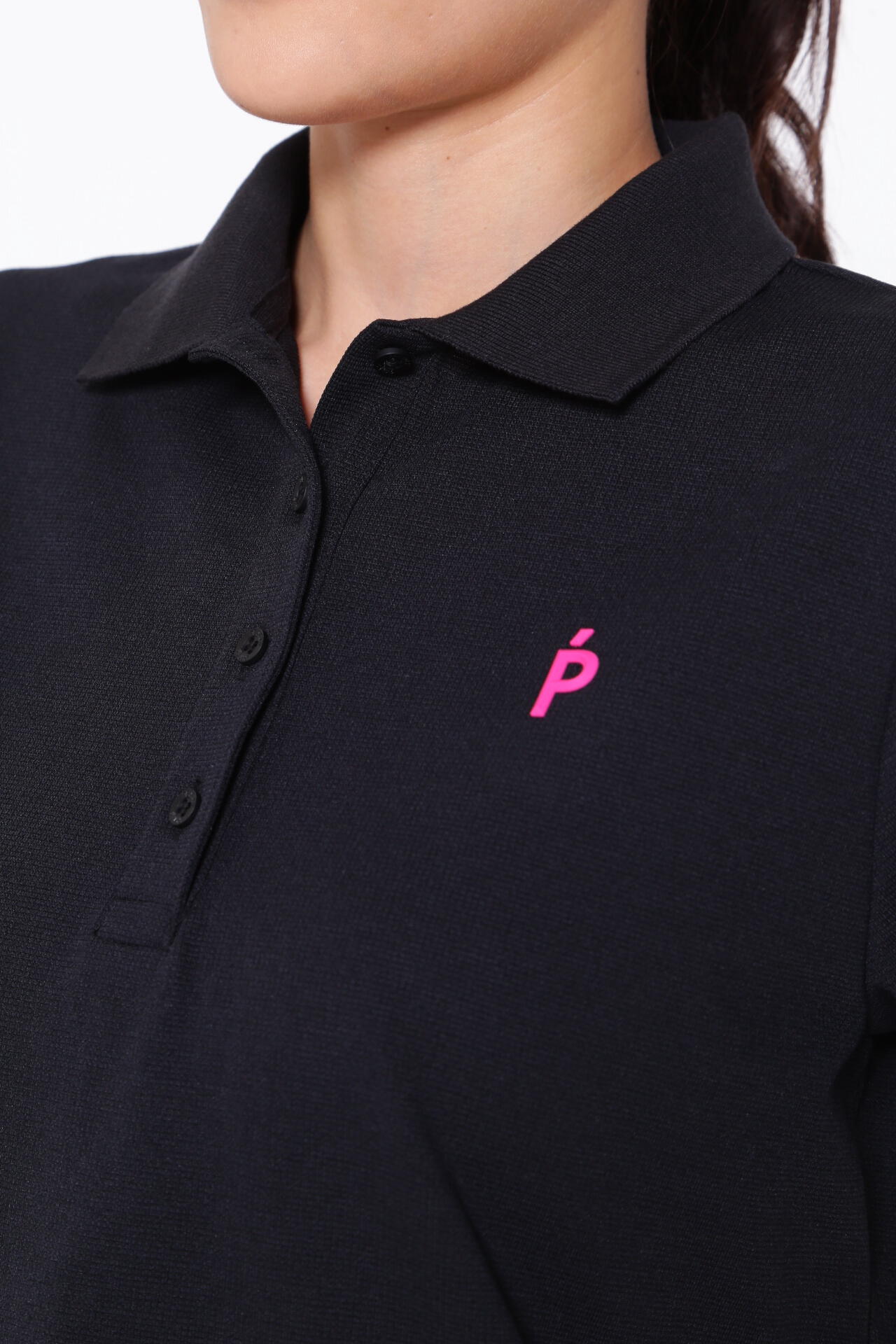 ストレッチカノコ 半袖ポロシャツ <Pink with BLACK>