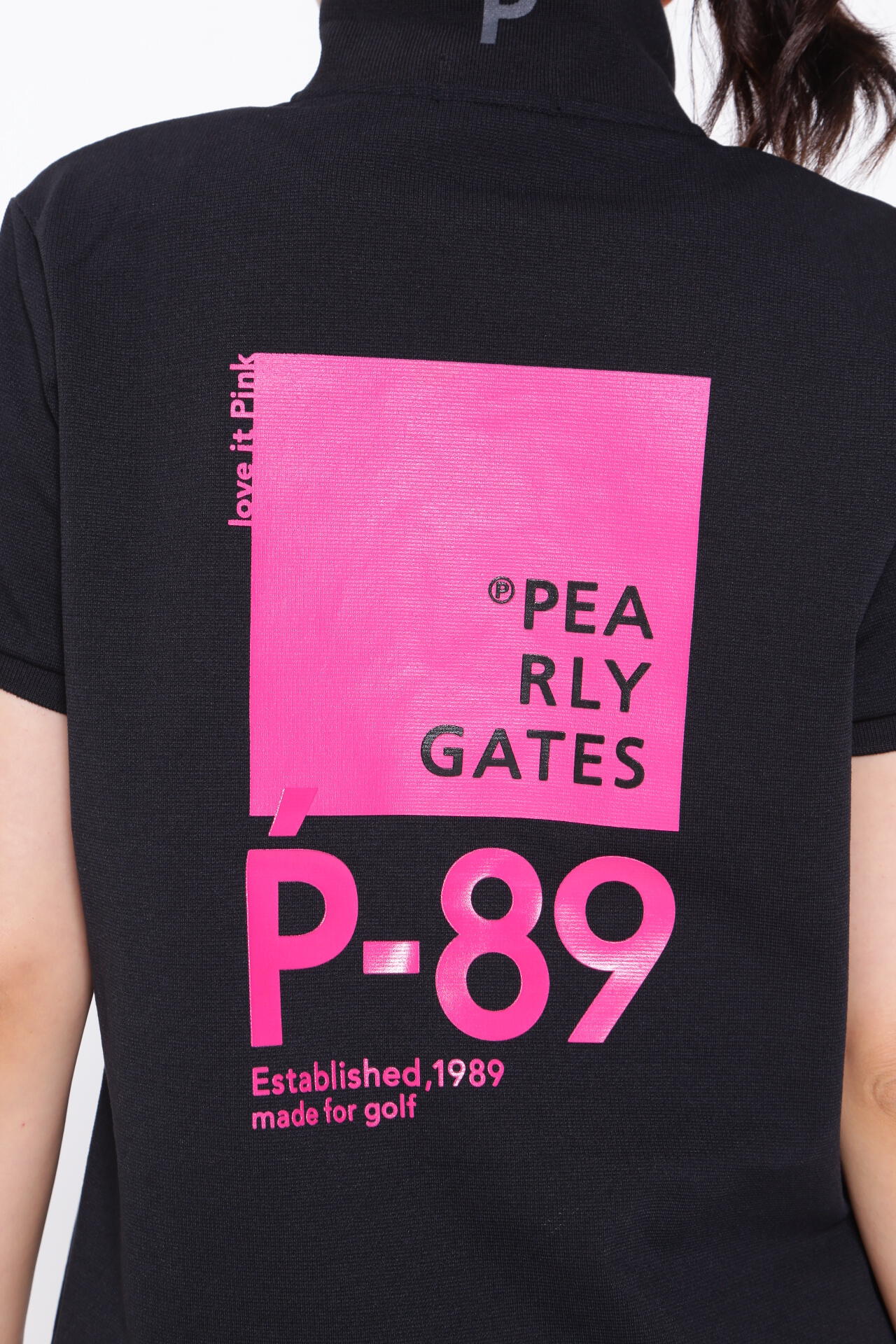 ストレッチカノコ 半袖ポロシャツ <Pink with BLACK>