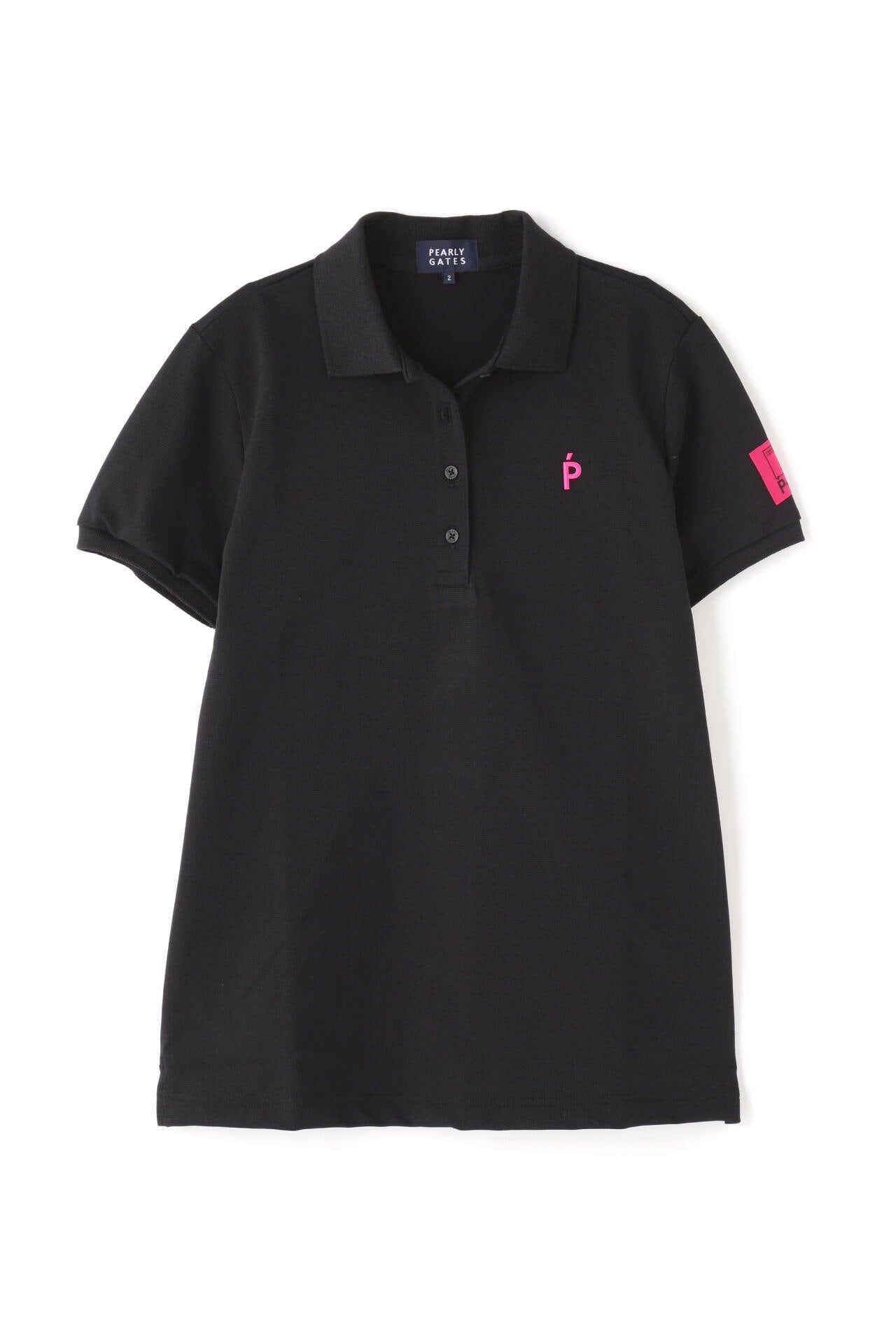 ストレッチカノコ 半袖ポロシャツ <Pink with BLACK>