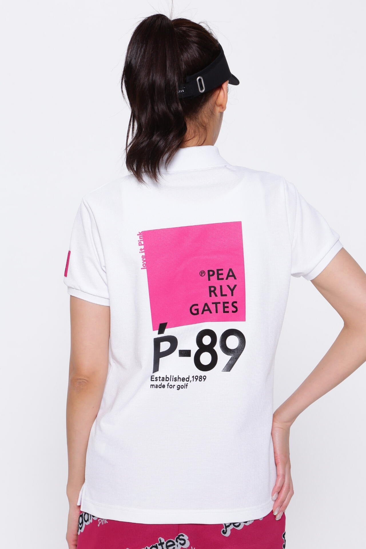 ストレッチカノコ 半袖ポロシャツ <Pink with BLACK>