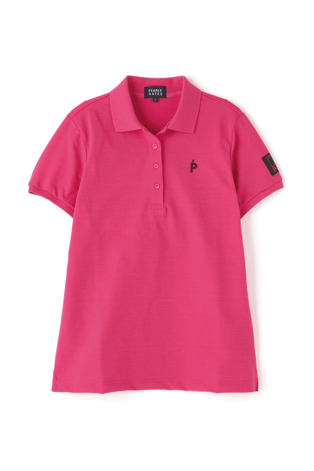 ストレッチカノコ 半袖ポロシャツ <Pink with BLACK>