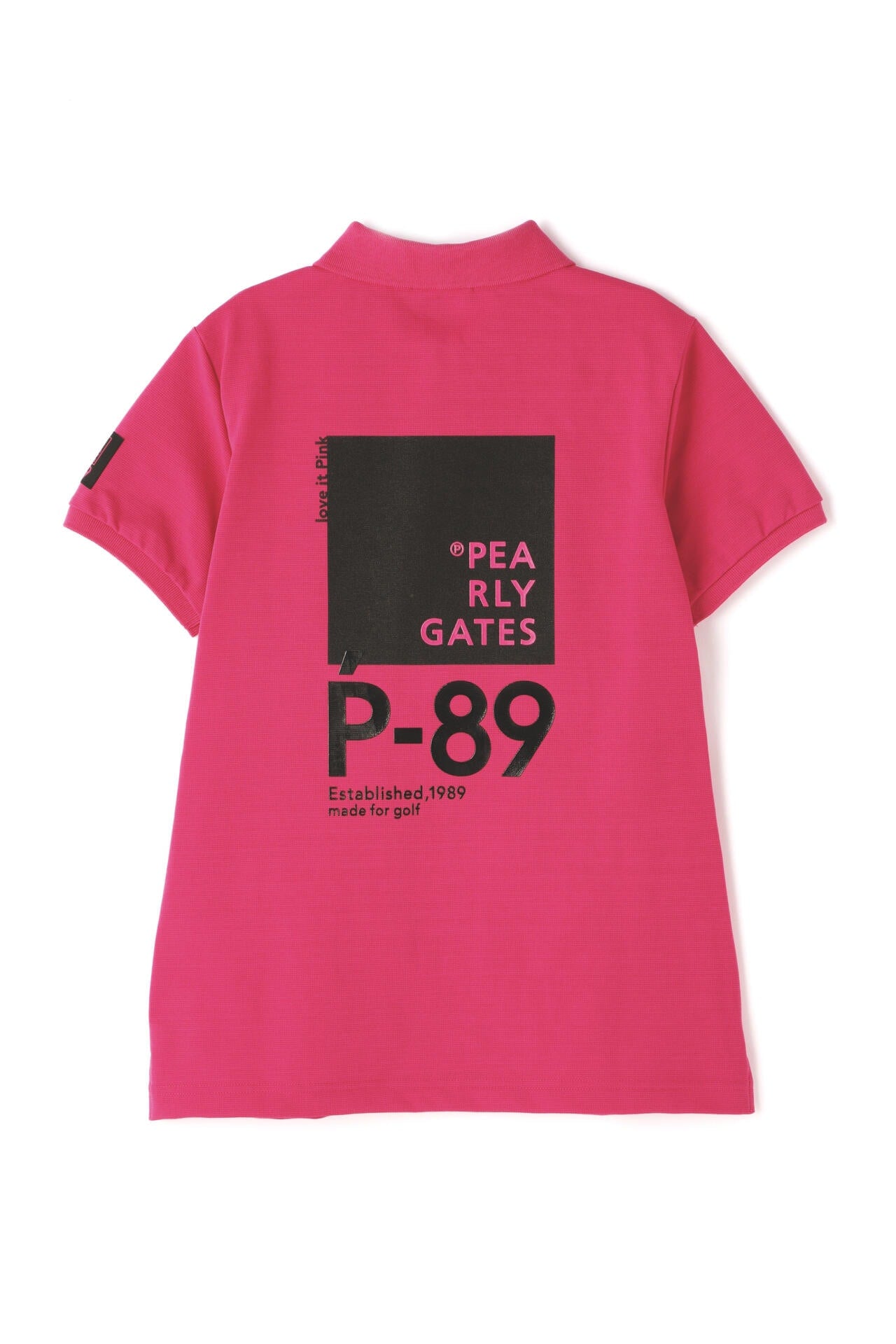 ストレッチカノコ 半袖ポロシャツ <Pink with BLACK>