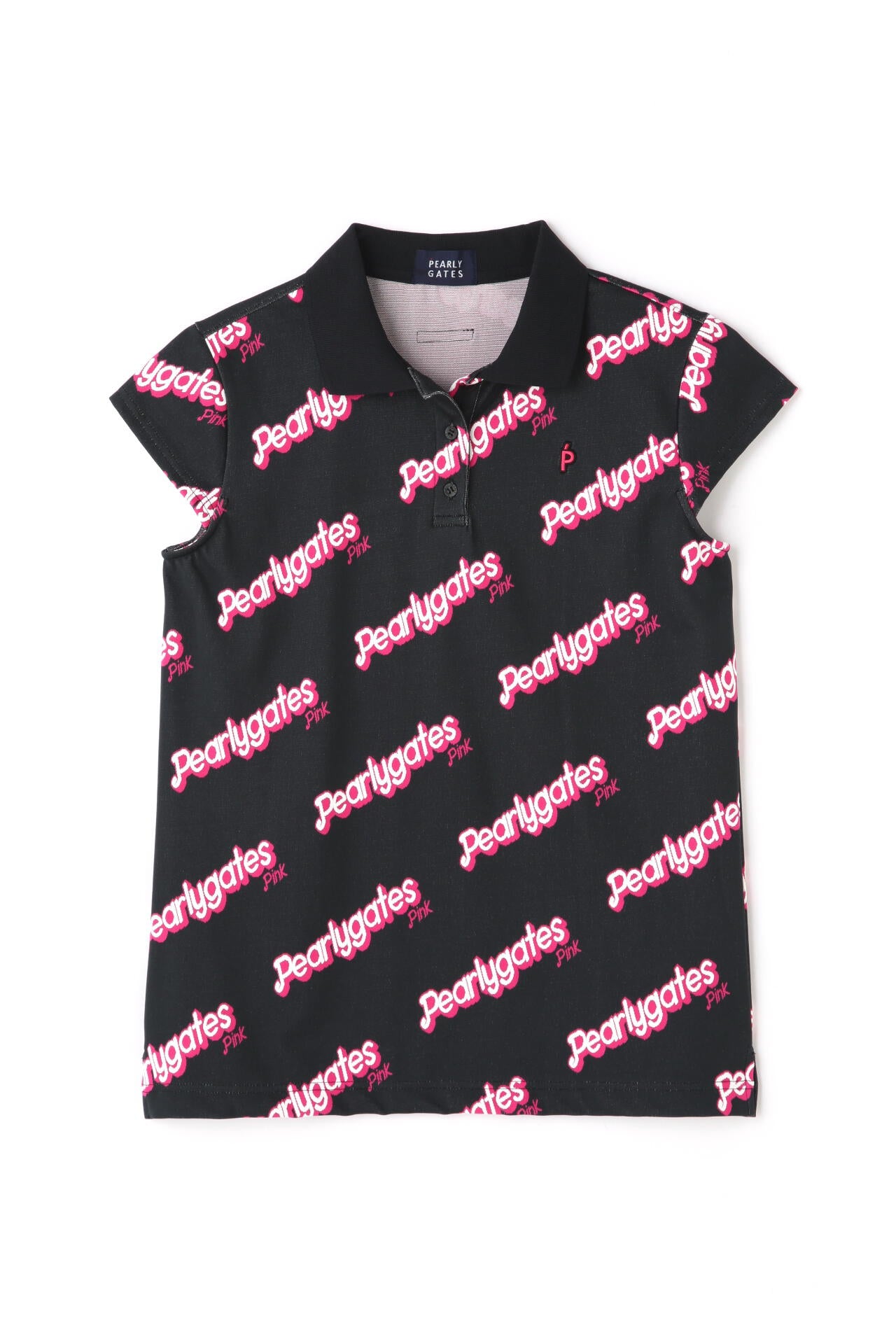 ロゴジャガード 半袖ポロシャツ <Pink with BLACK>