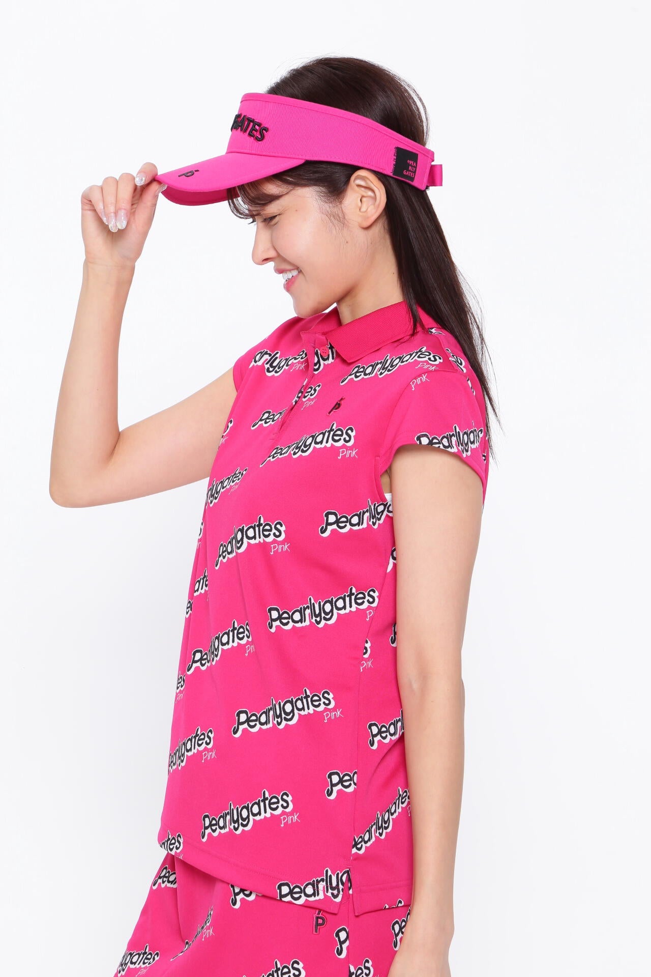 ロゴジャガード 半袖ポロシャツ <Pink with BLACK>